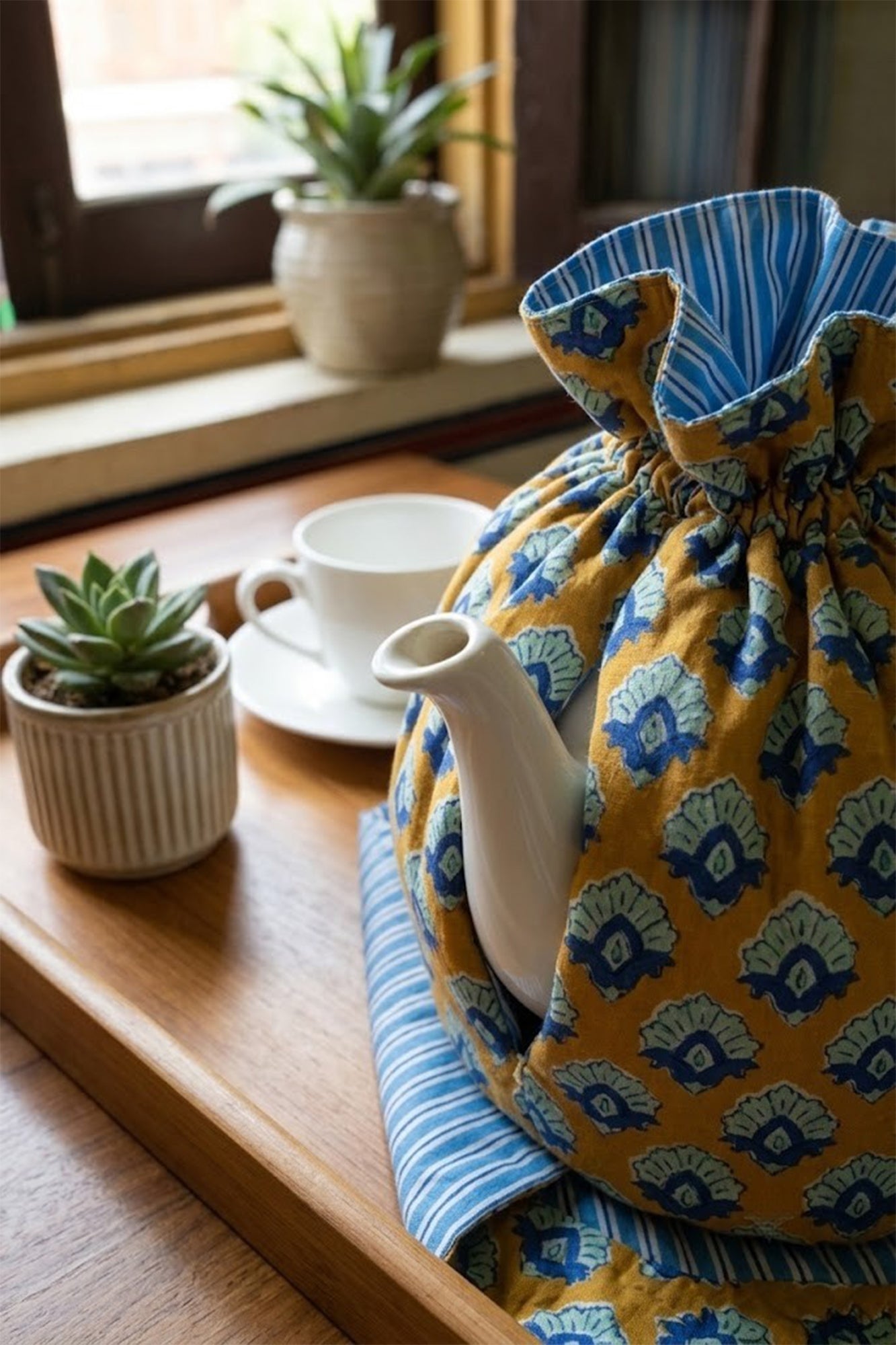Indigo Petal Tea Cozy Set