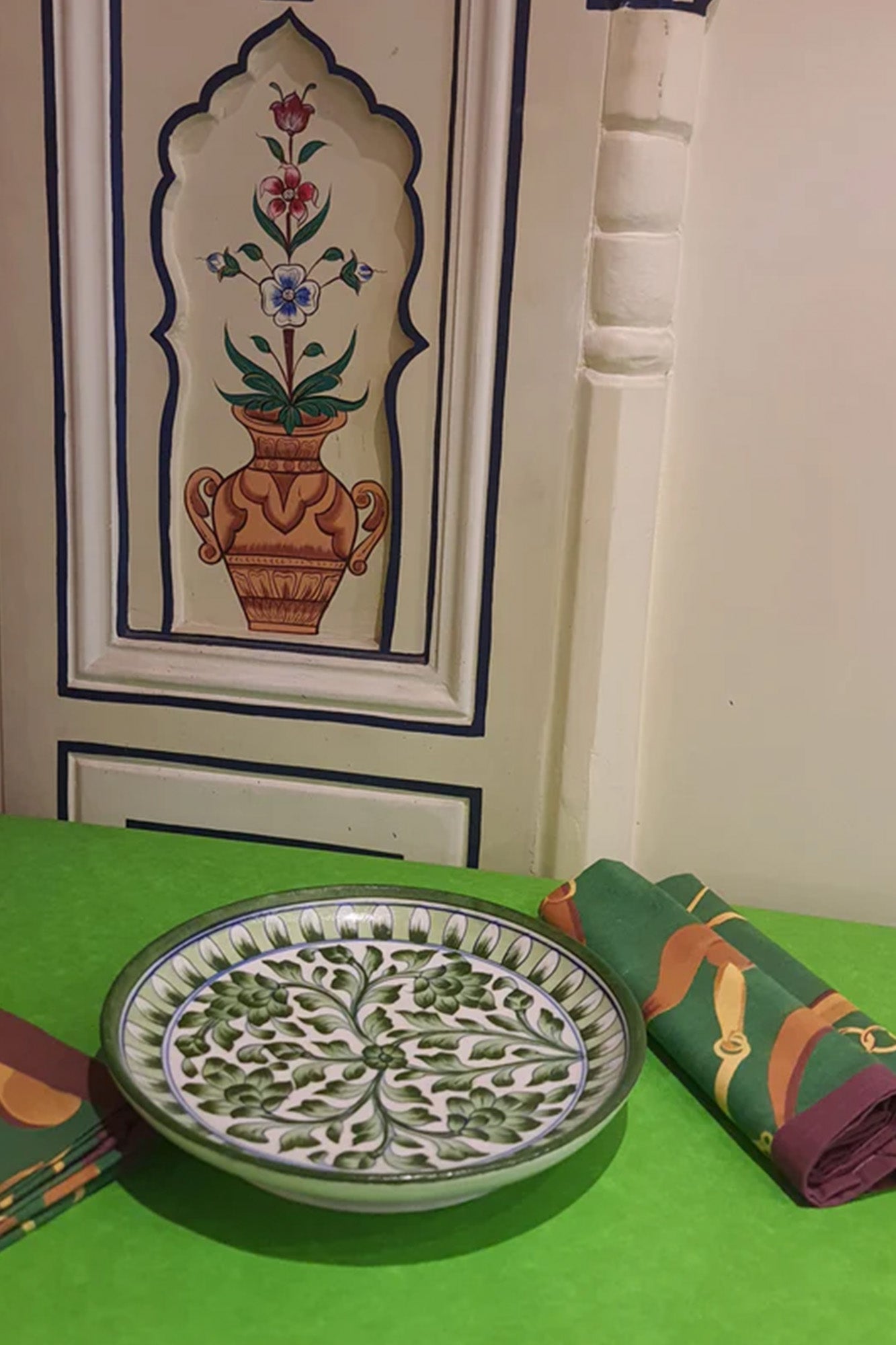 Plate Green Ceramic