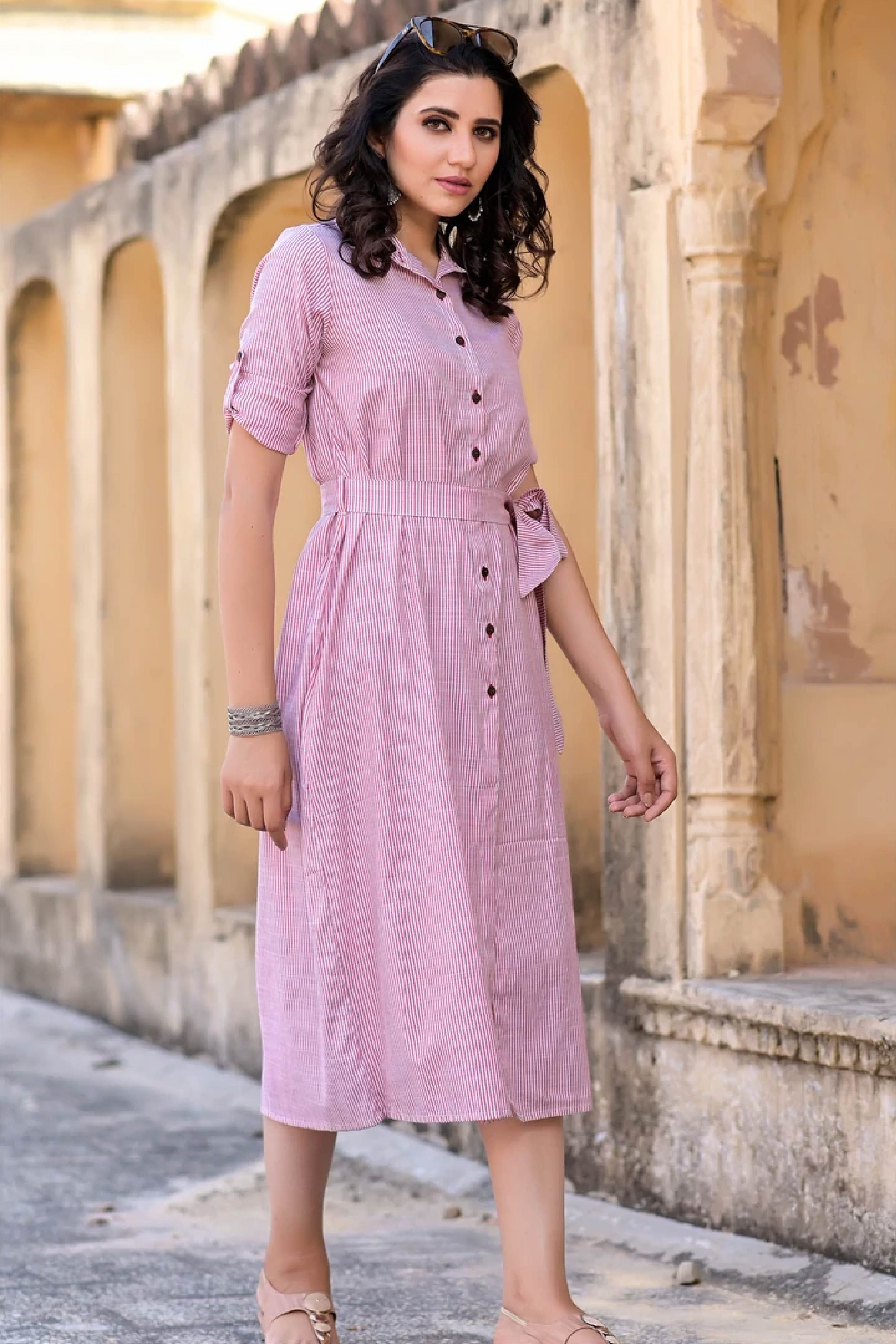 Formal Red Stripes Dress