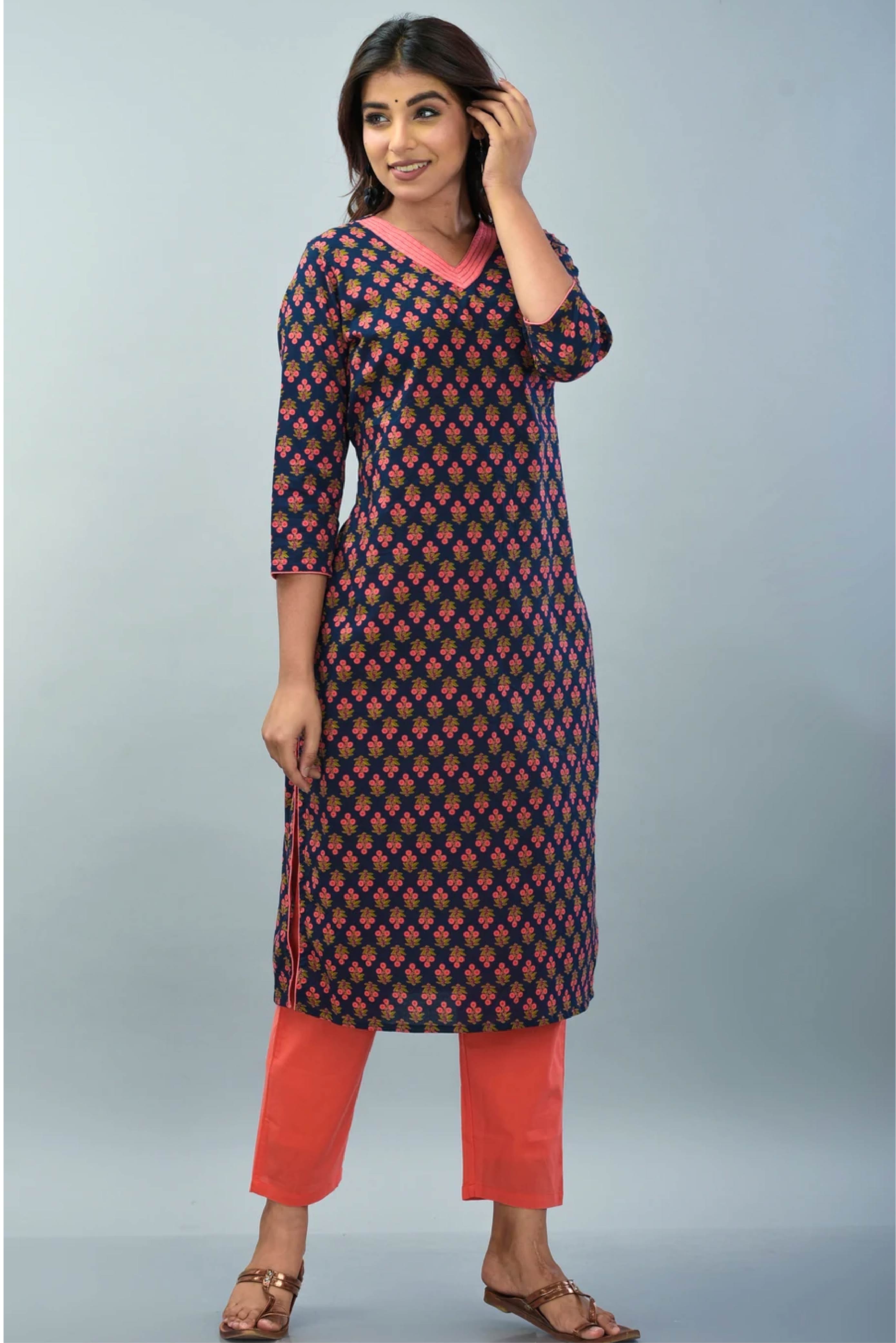 Kurta Set Women Set of 2 Noir Blue