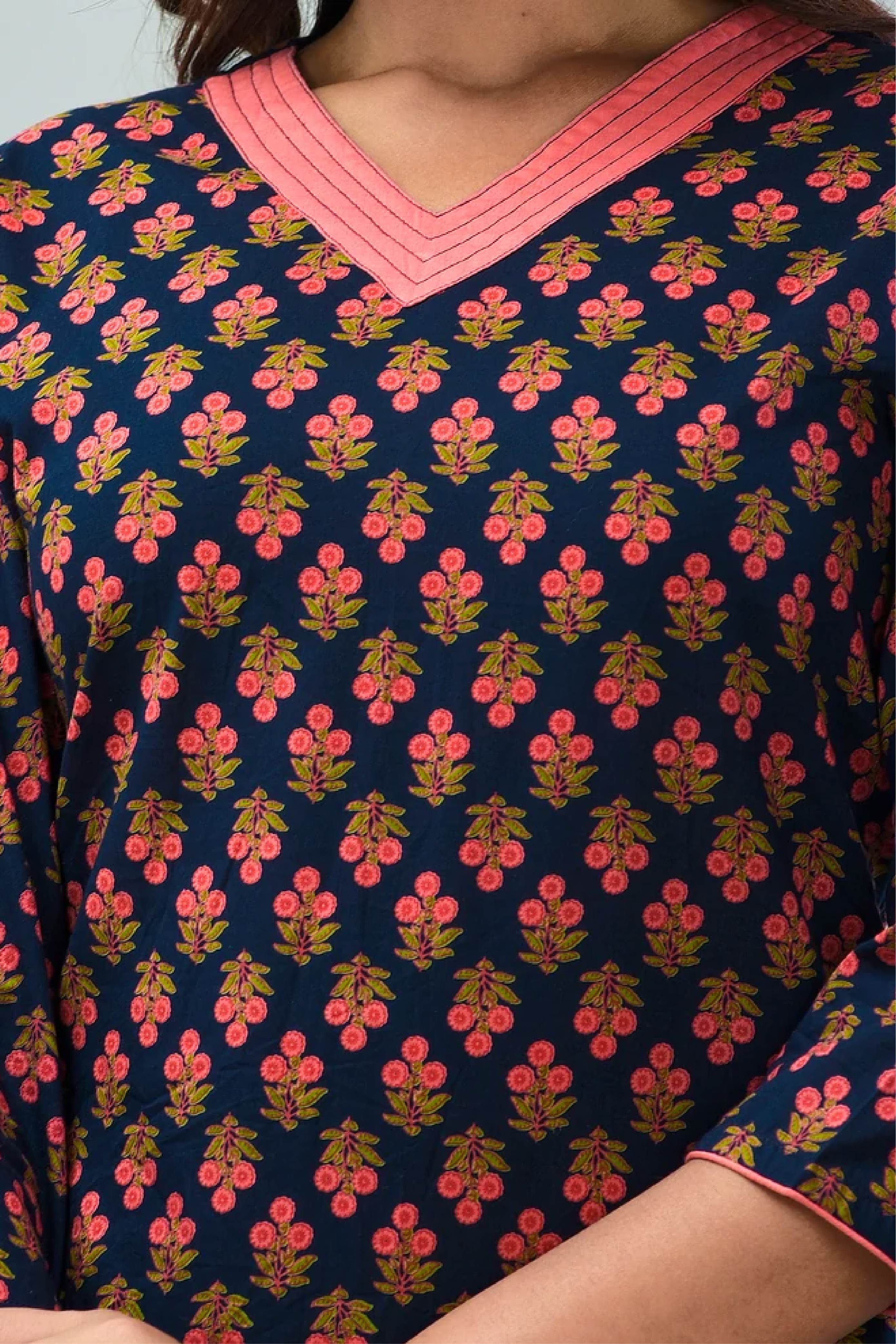 Kurta Set Women Set of 2 Noir Blue