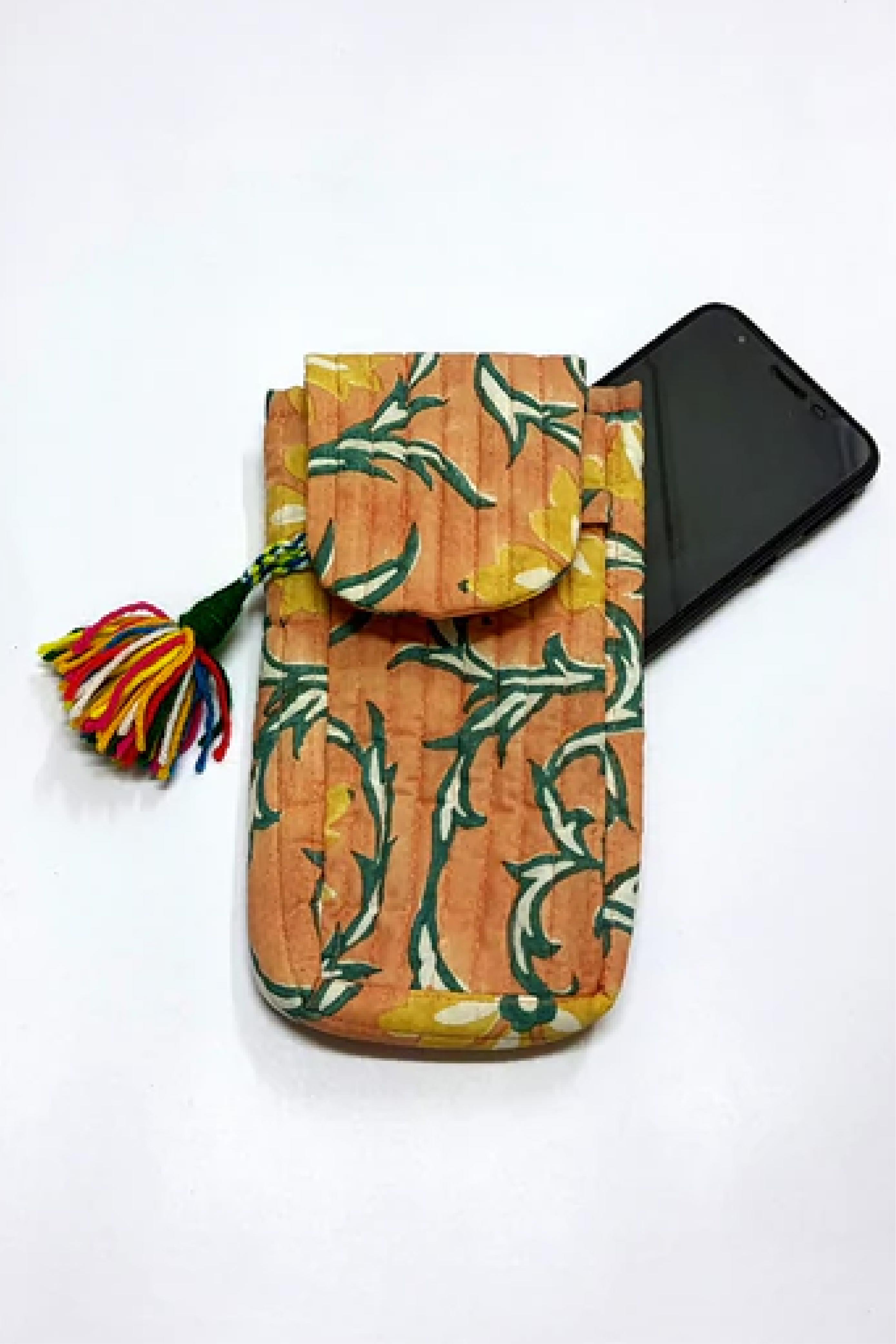 Peach Floral-Eye Glass Cover