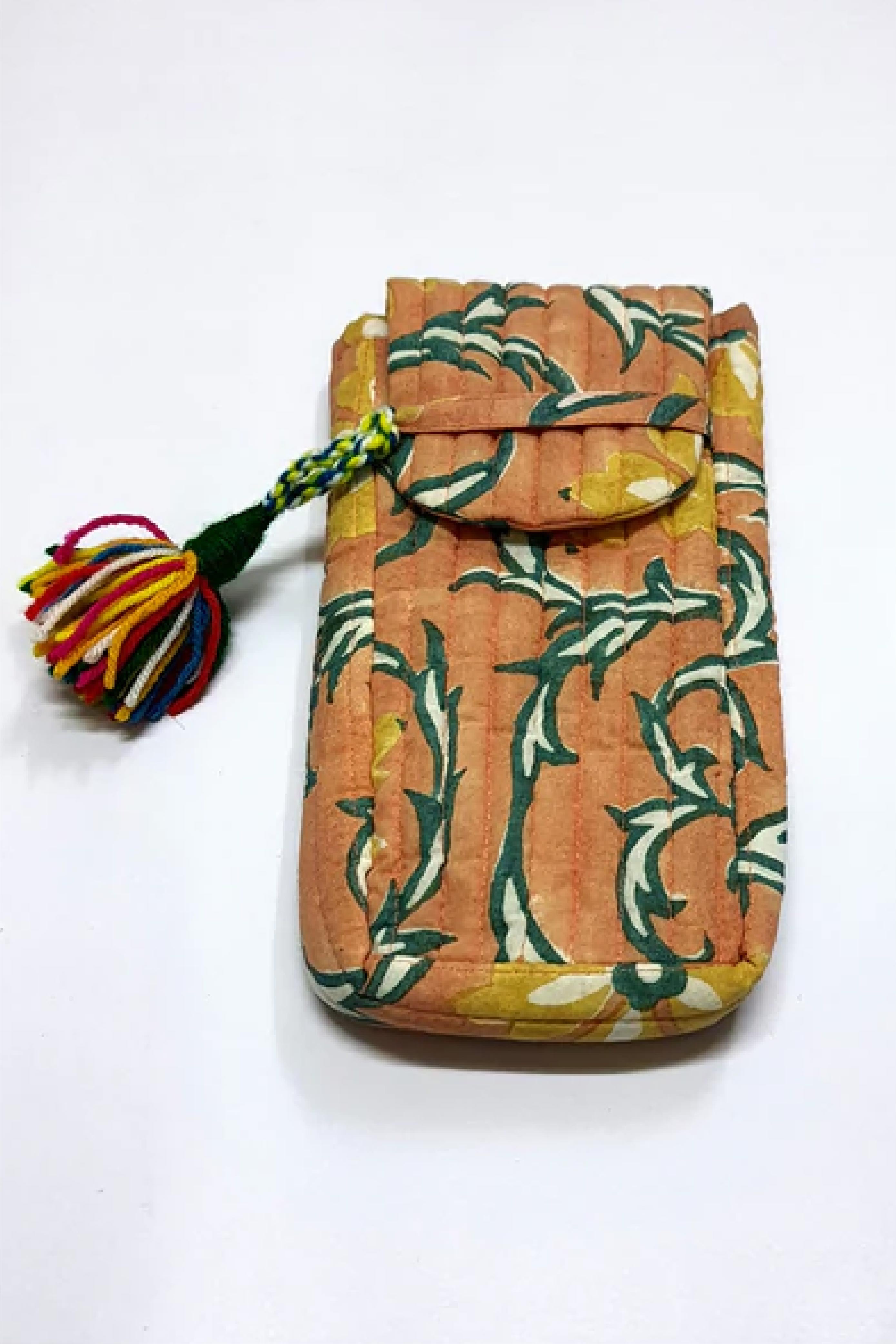 Peach Floral-Eye Glass Cover