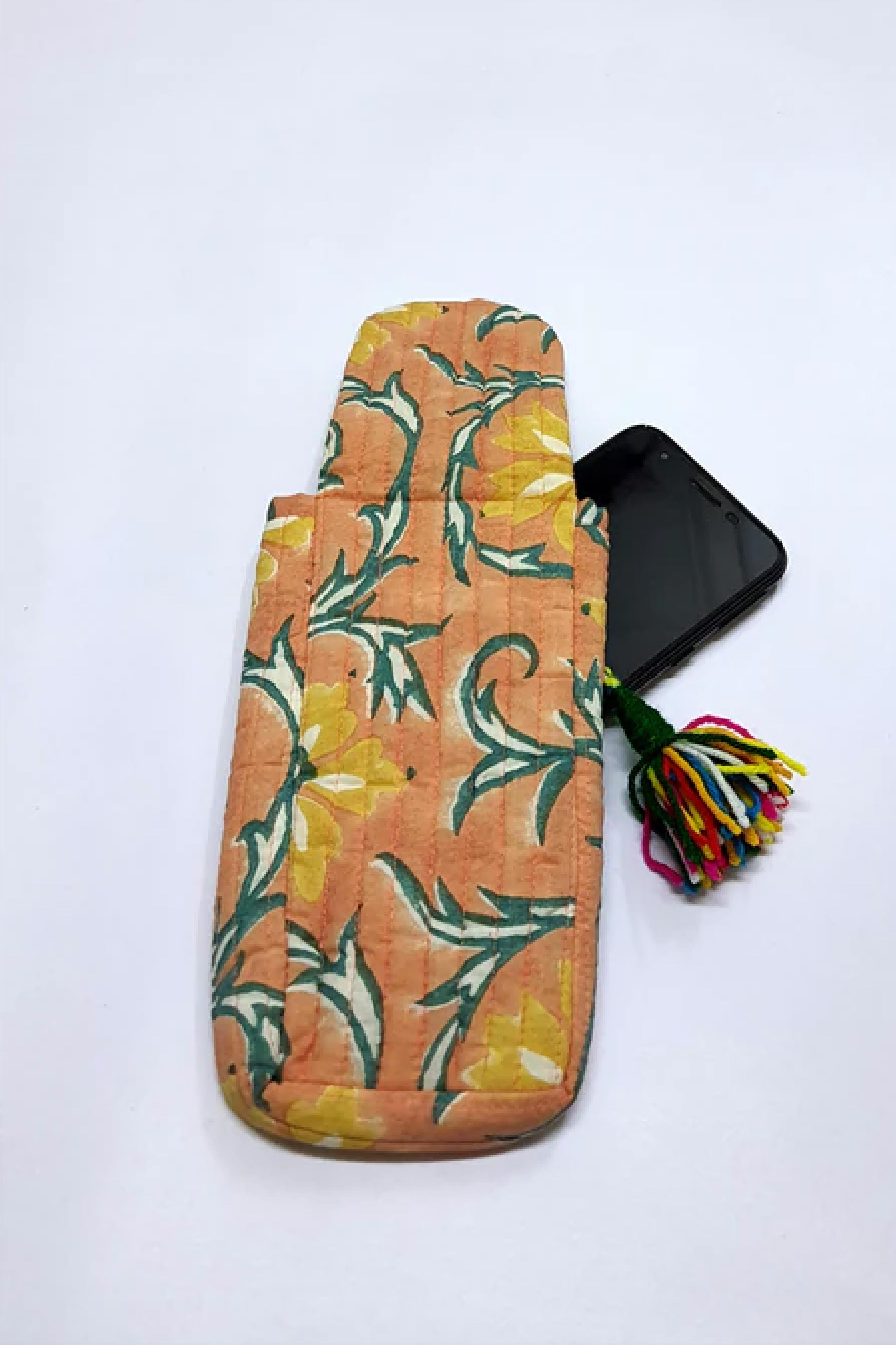 Peach Floral-Eye Glass Cover