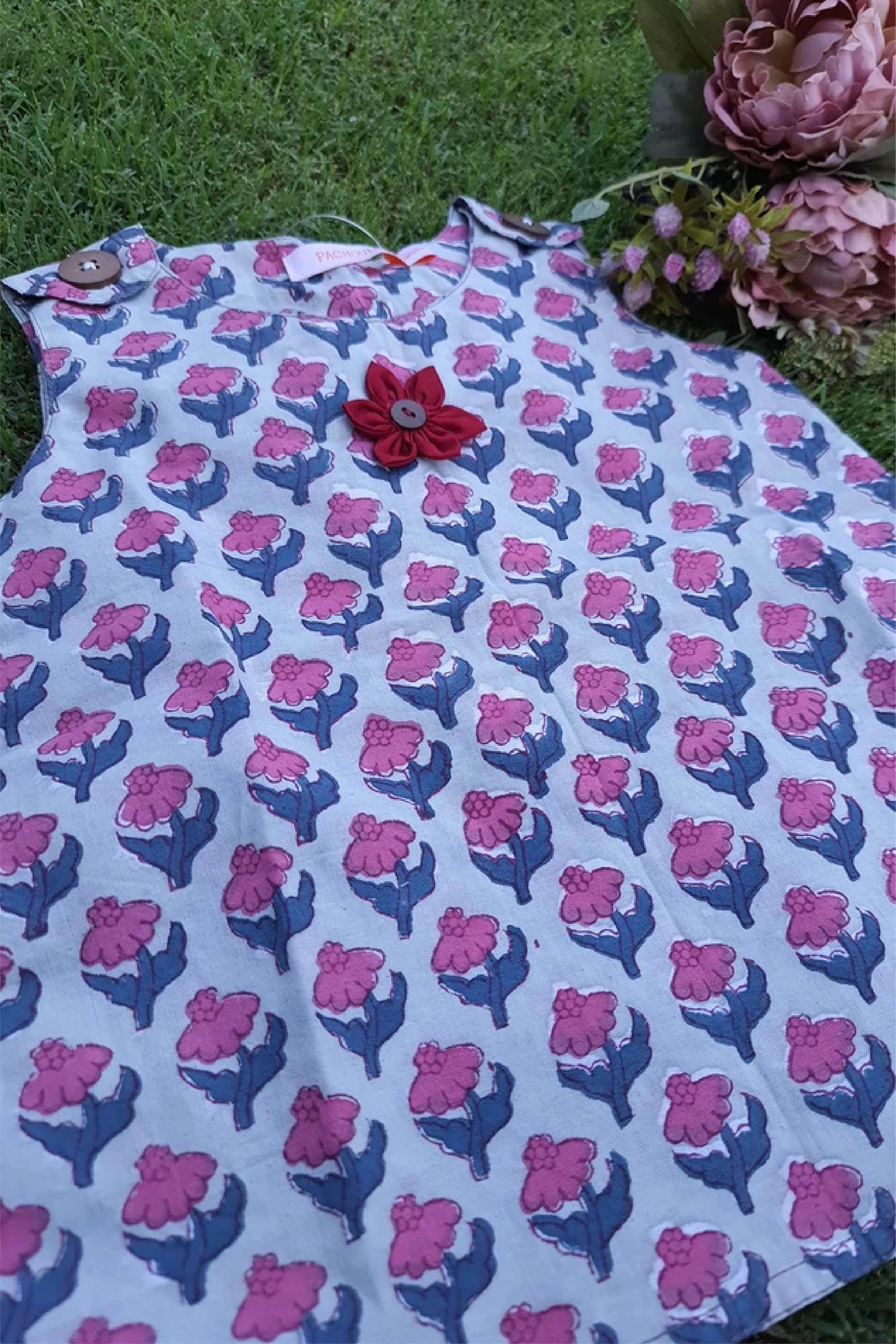 Block Booti Green - Jhabla Flap Button