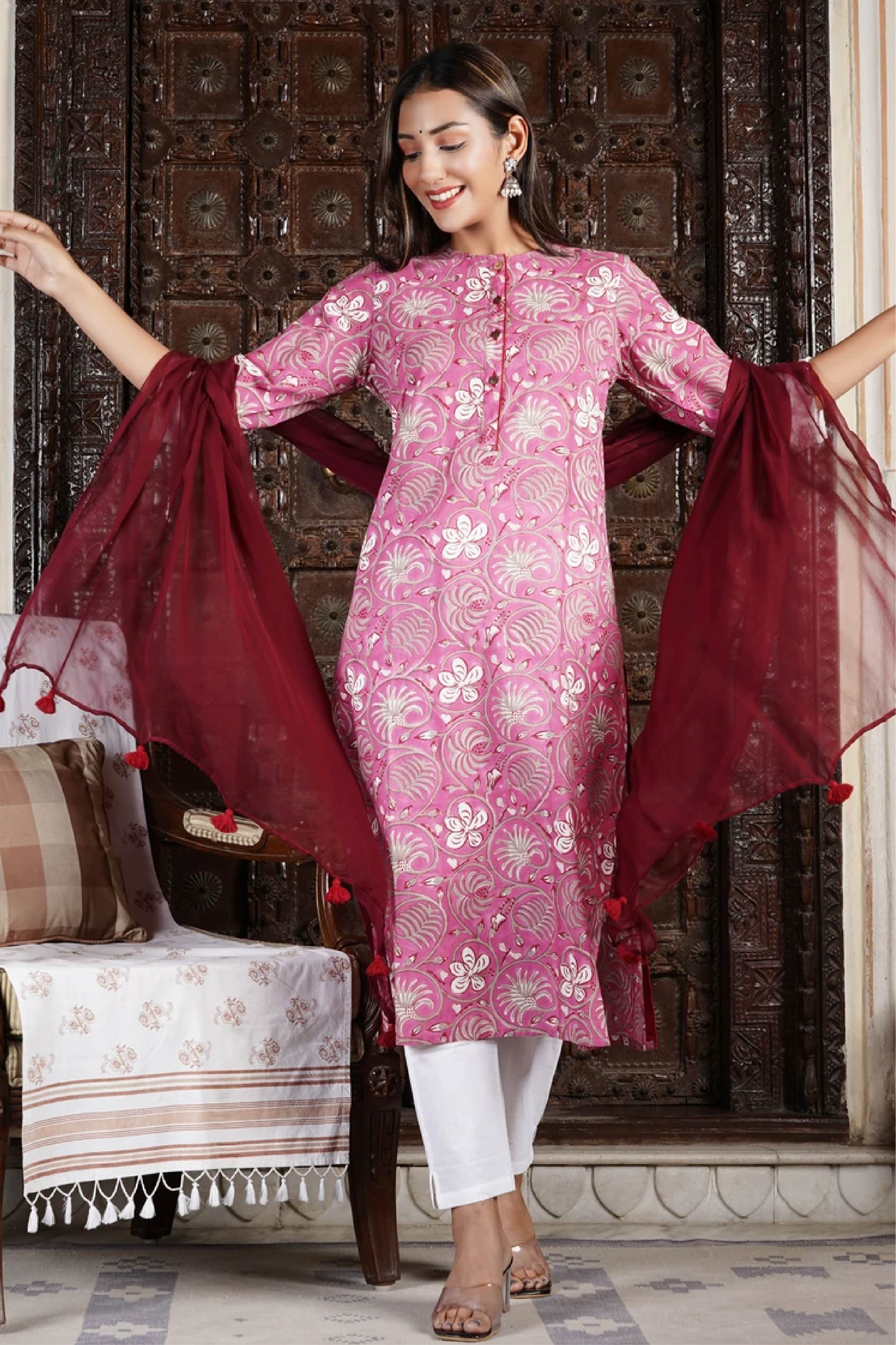 Onion Pink - Kurta Set S/3