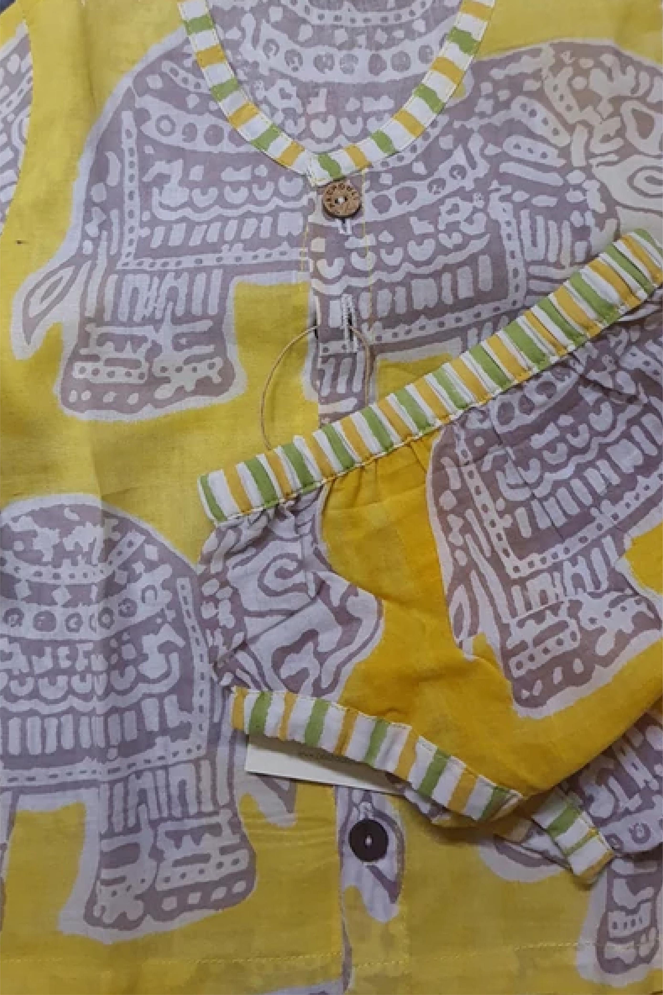 Yellow Elephant - Infant Shirt With Shorts