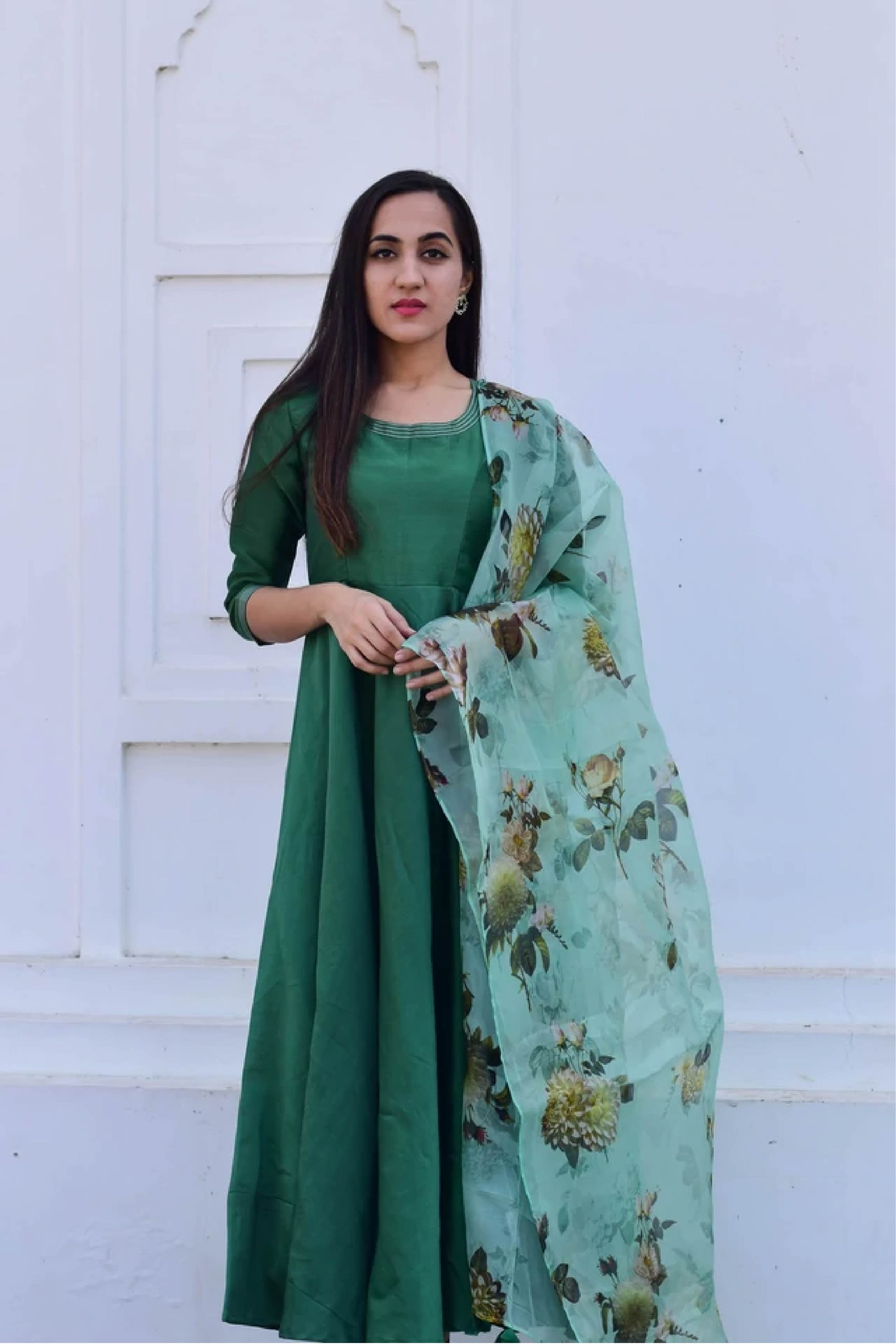 Green Chanderi Aureb Dress