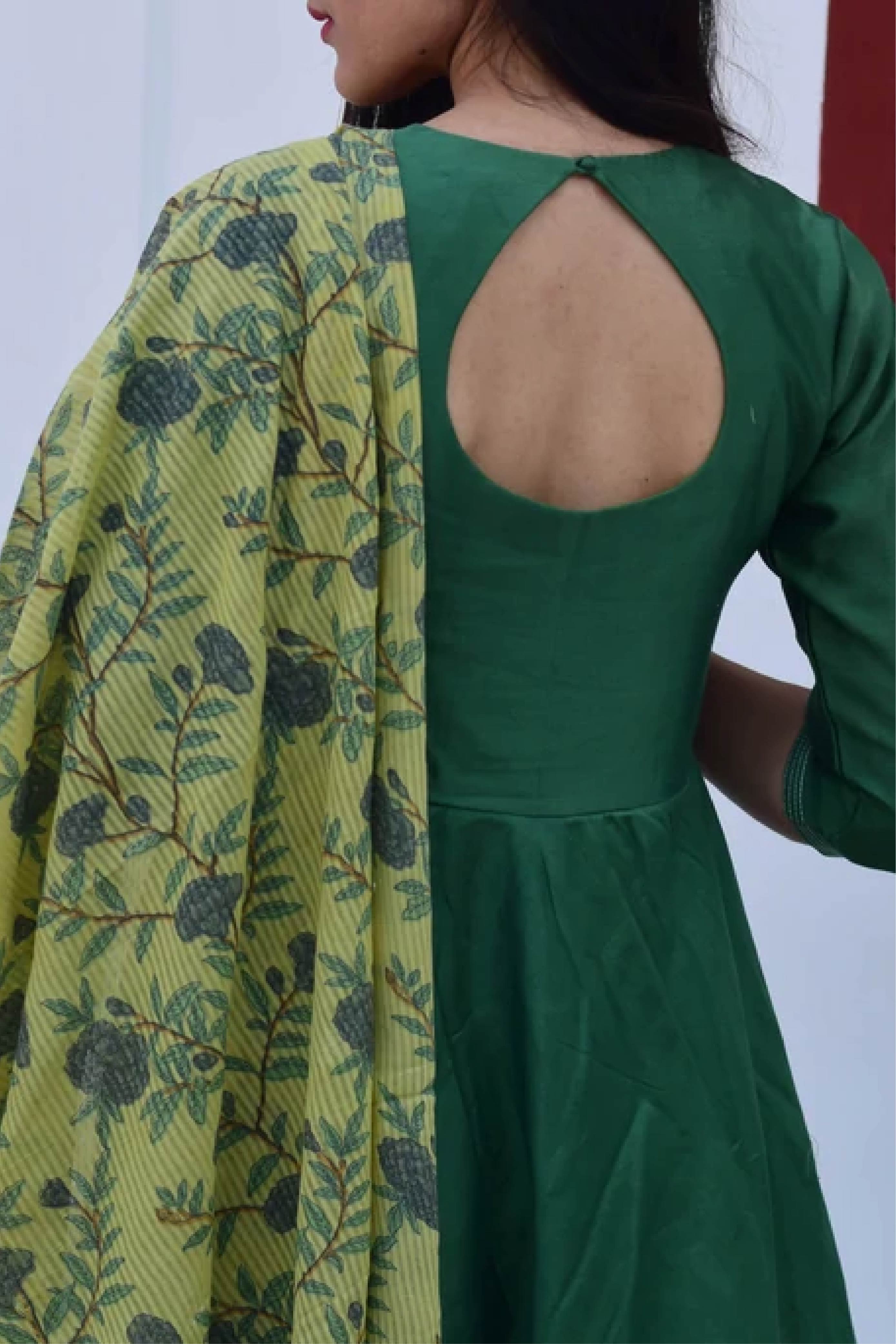 Green Chanderi Aureb Dress