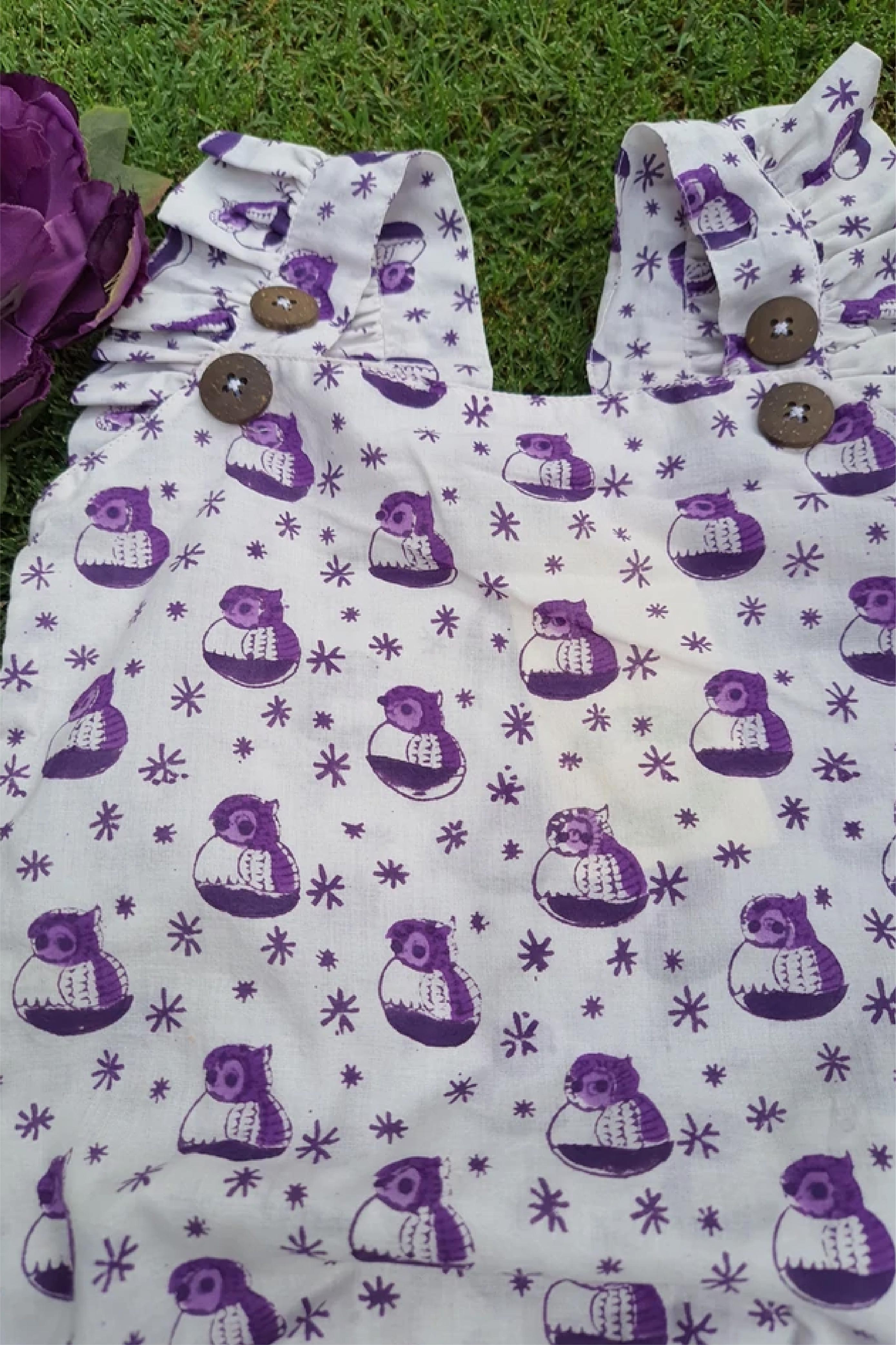 Purple Owl Infant Rompers