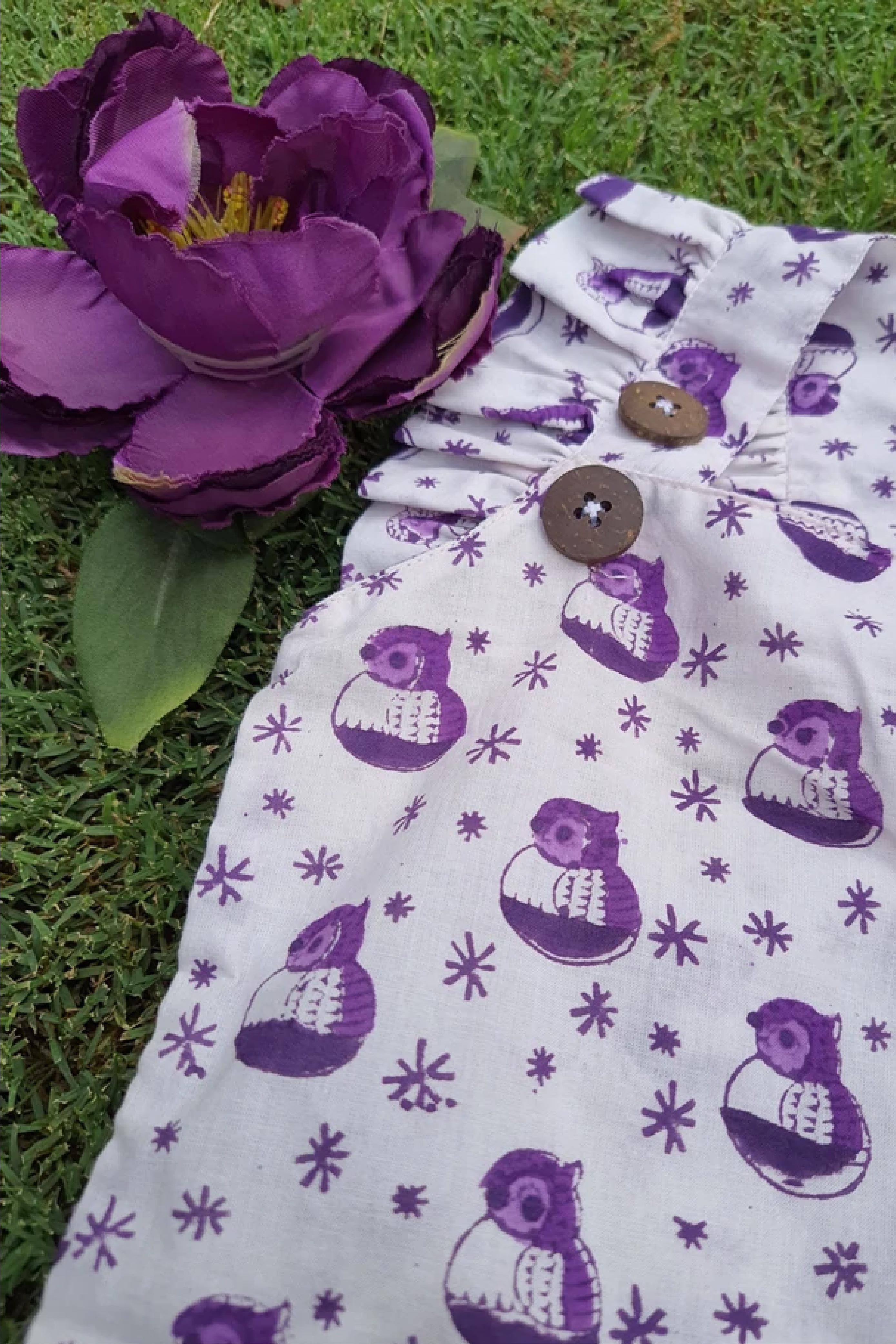 Purple Owl Infant Rompers