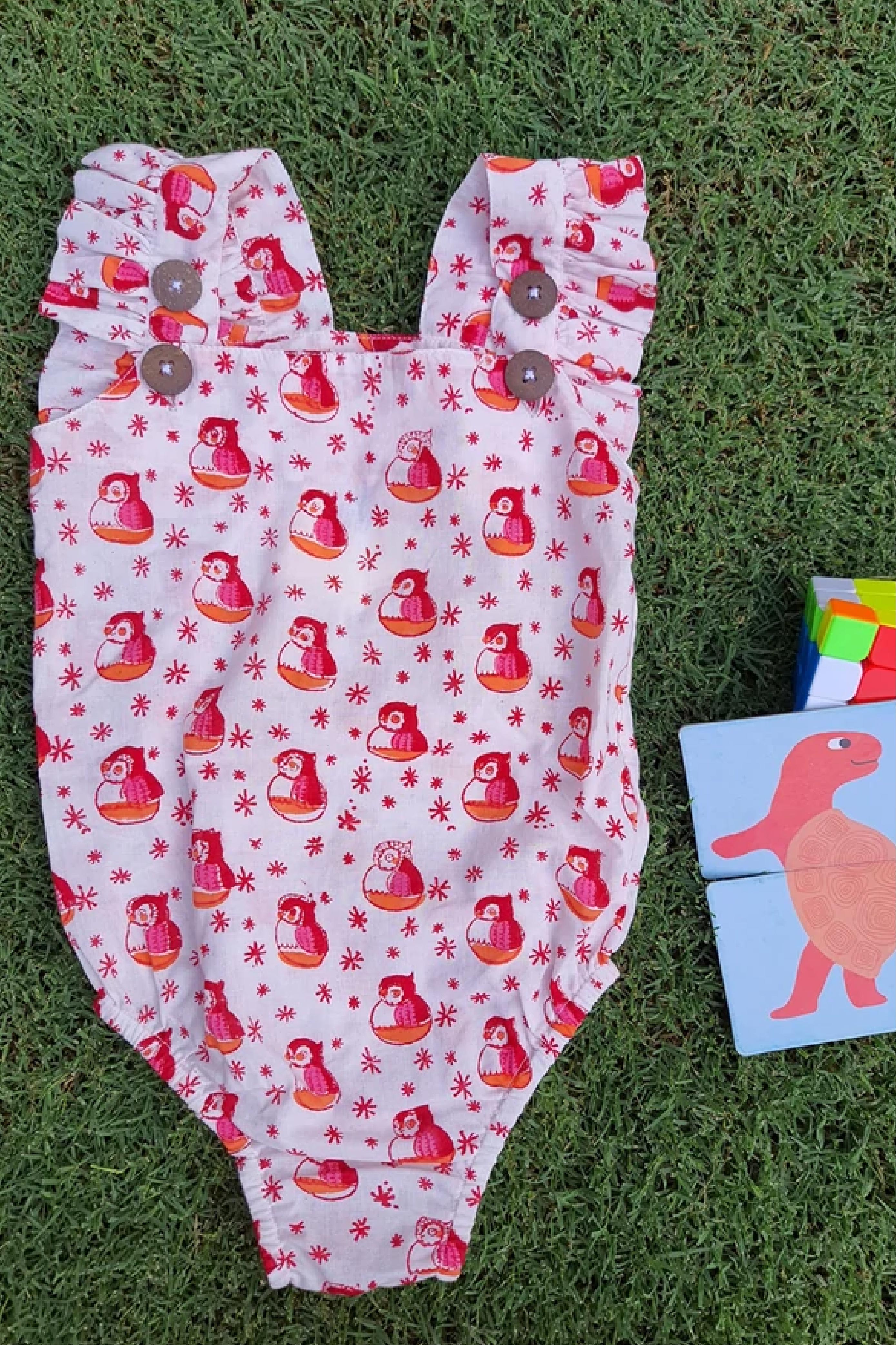 Red Owl Infant Rompers