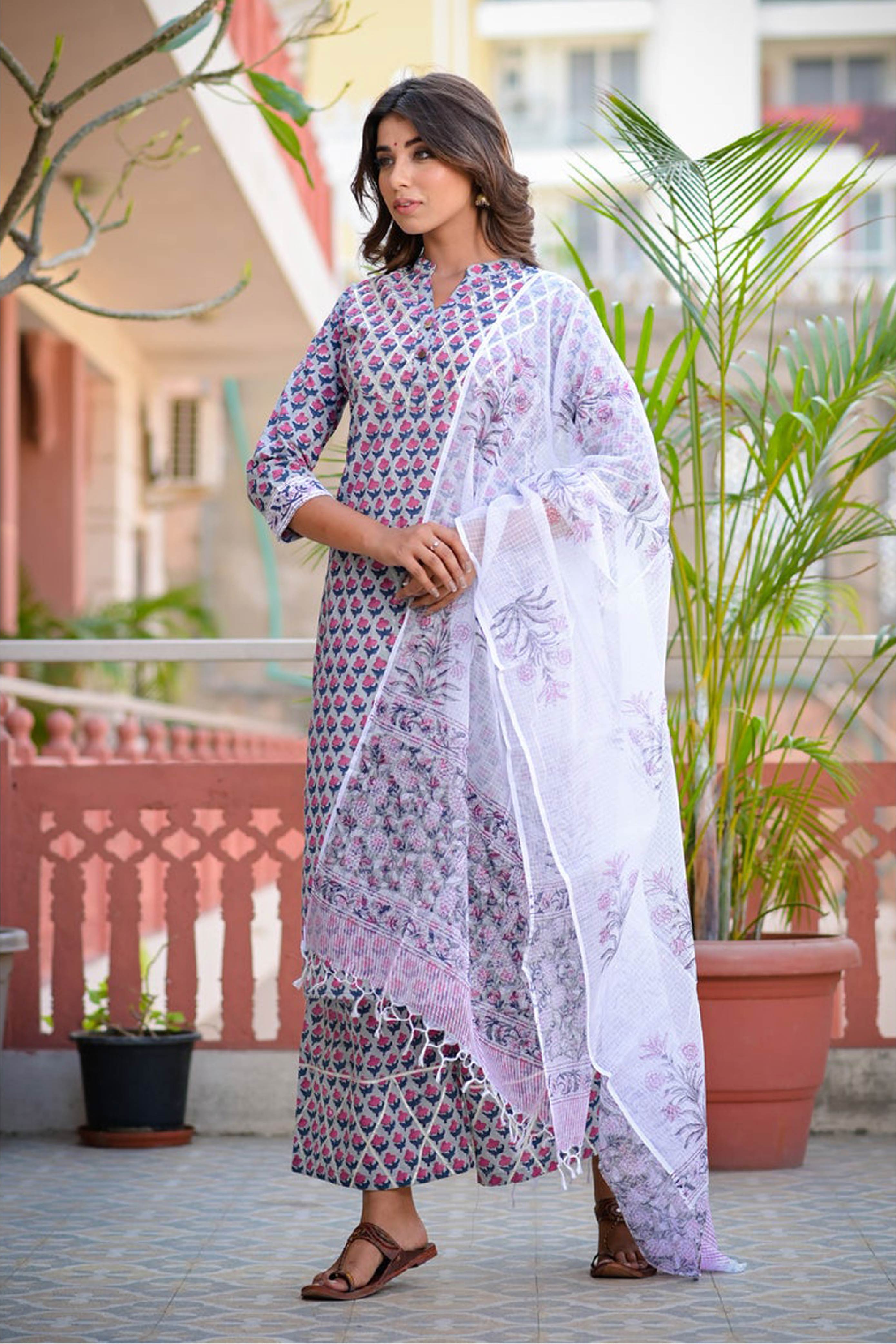 Grey Embellished Suit Set S/3