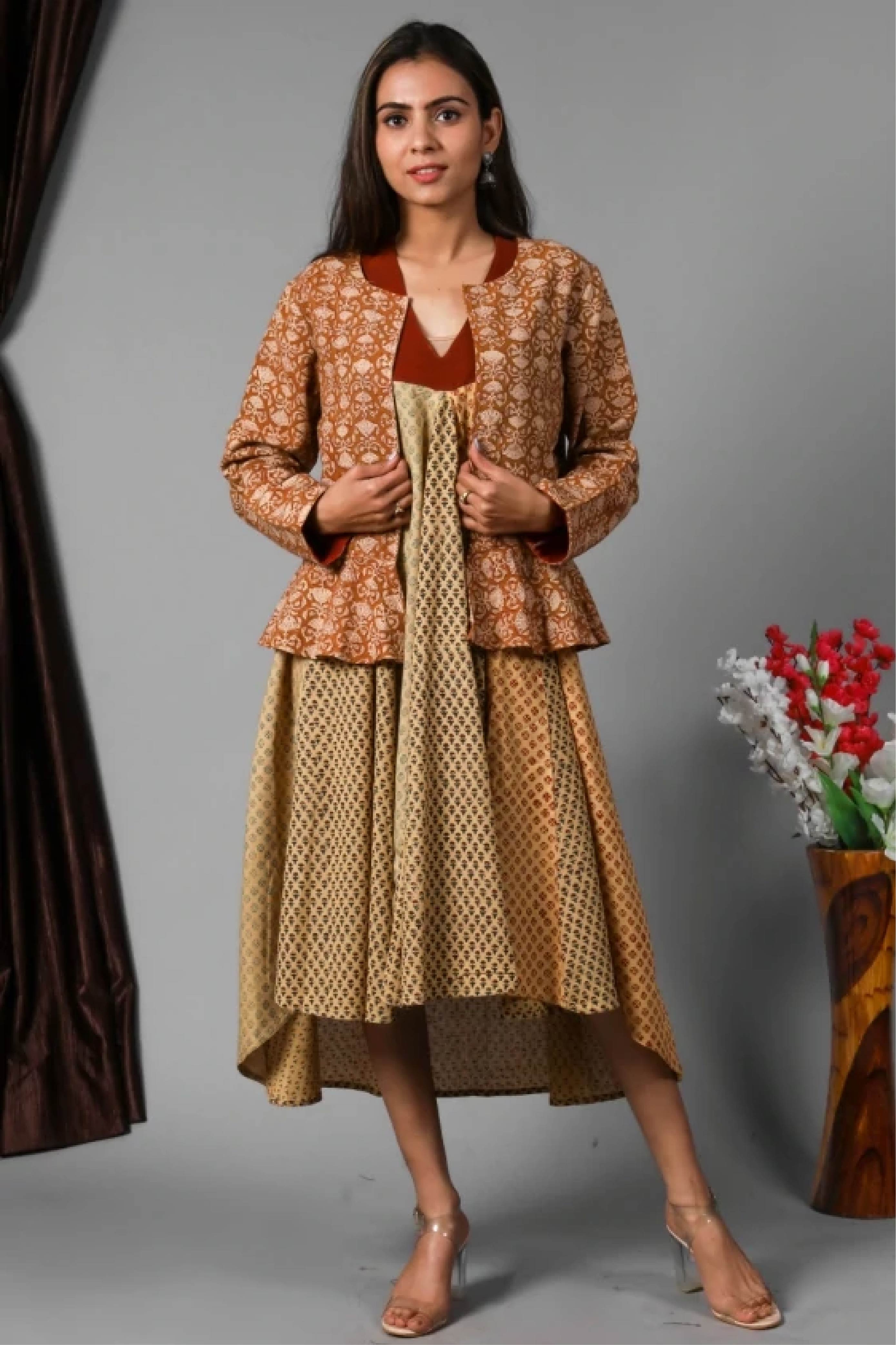 Women Jacket-Peplum Vegetable dye