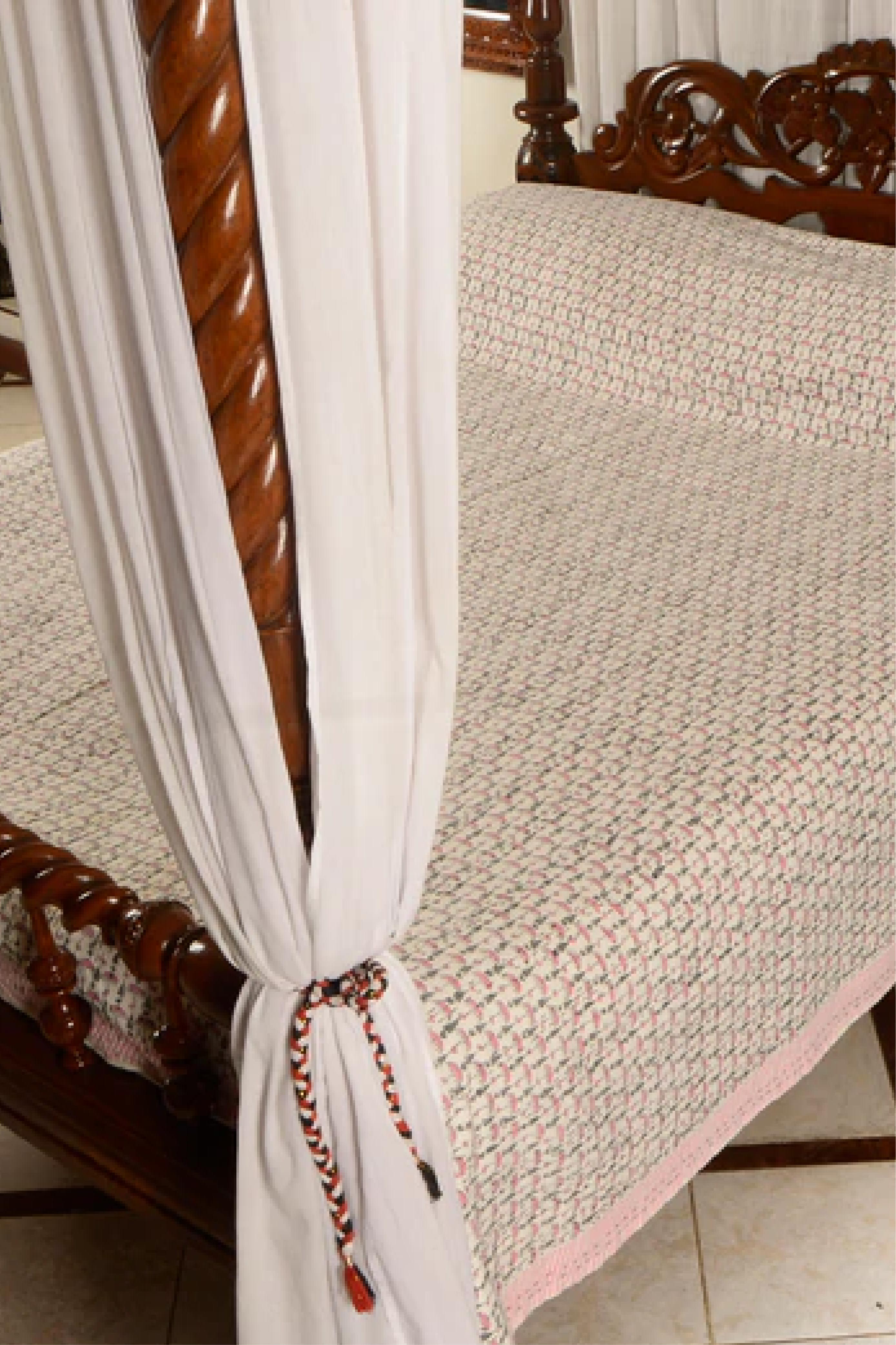 Umbrella - Pink Kantha Bed Cover