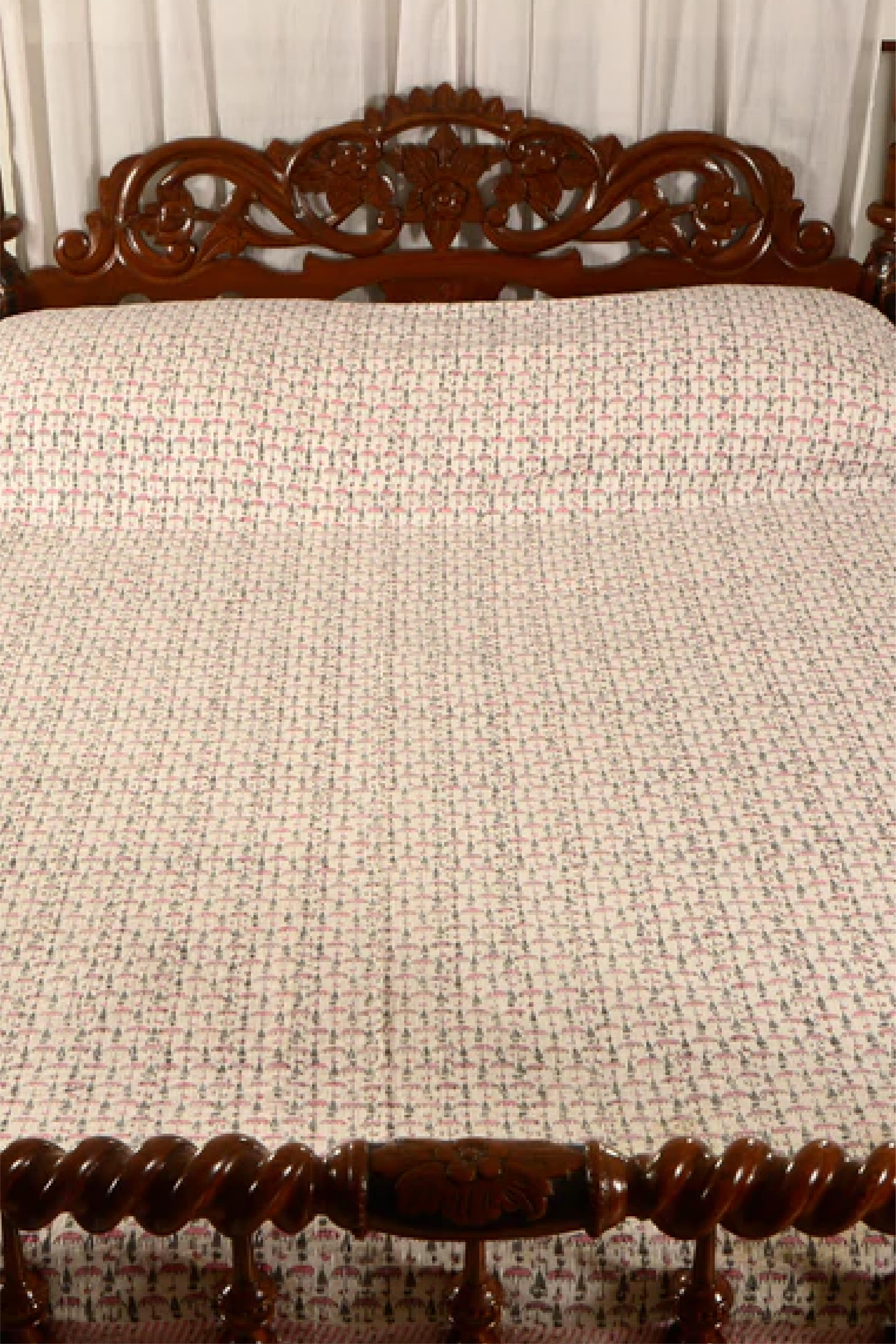 Umbrella - Pink Kantha Bed Cover