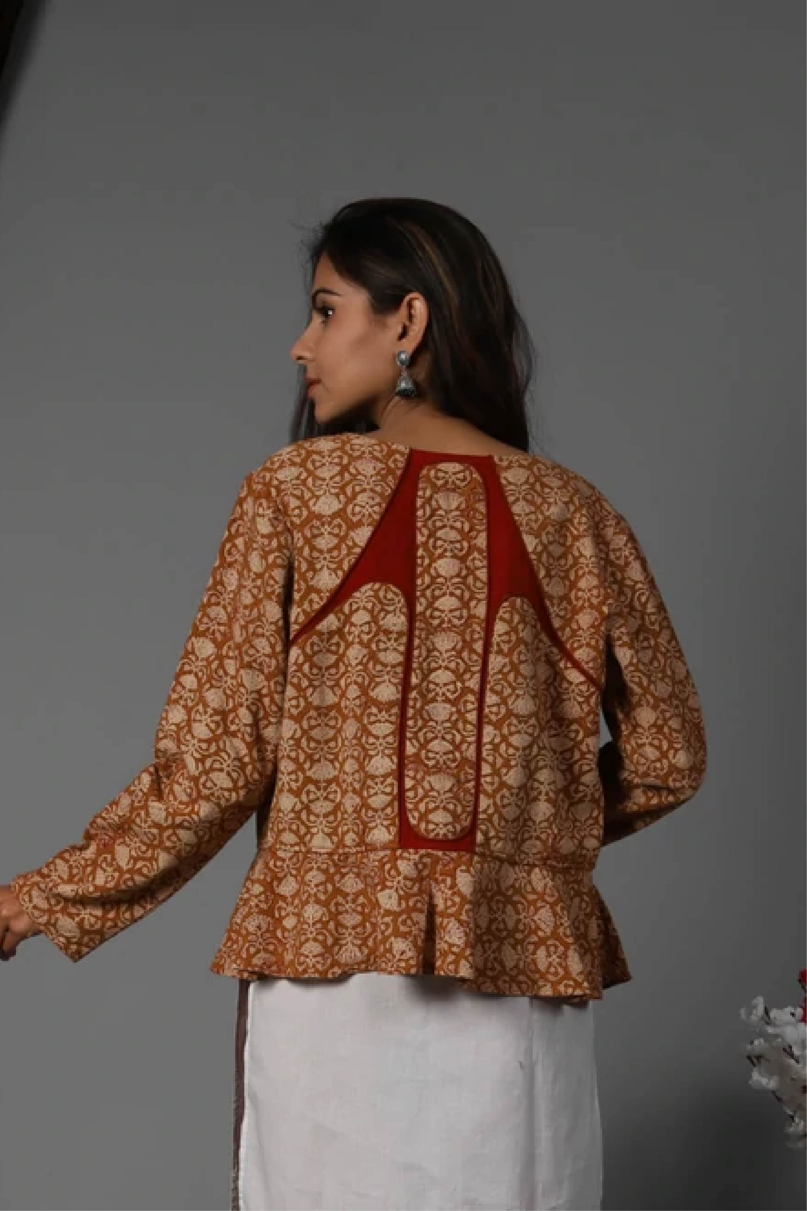 Women Jacket-Peplum Vegetable dye