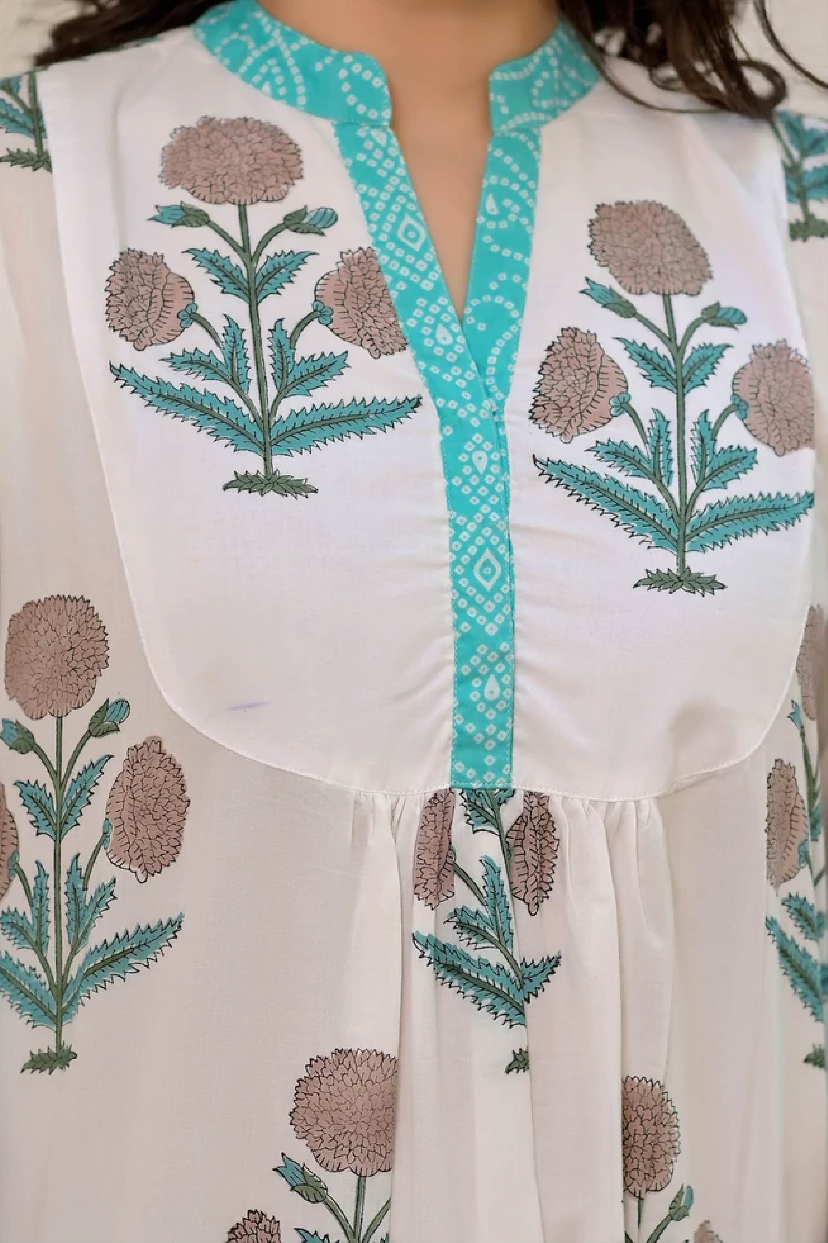 Suit Set of 3 Mughal Boota Teal