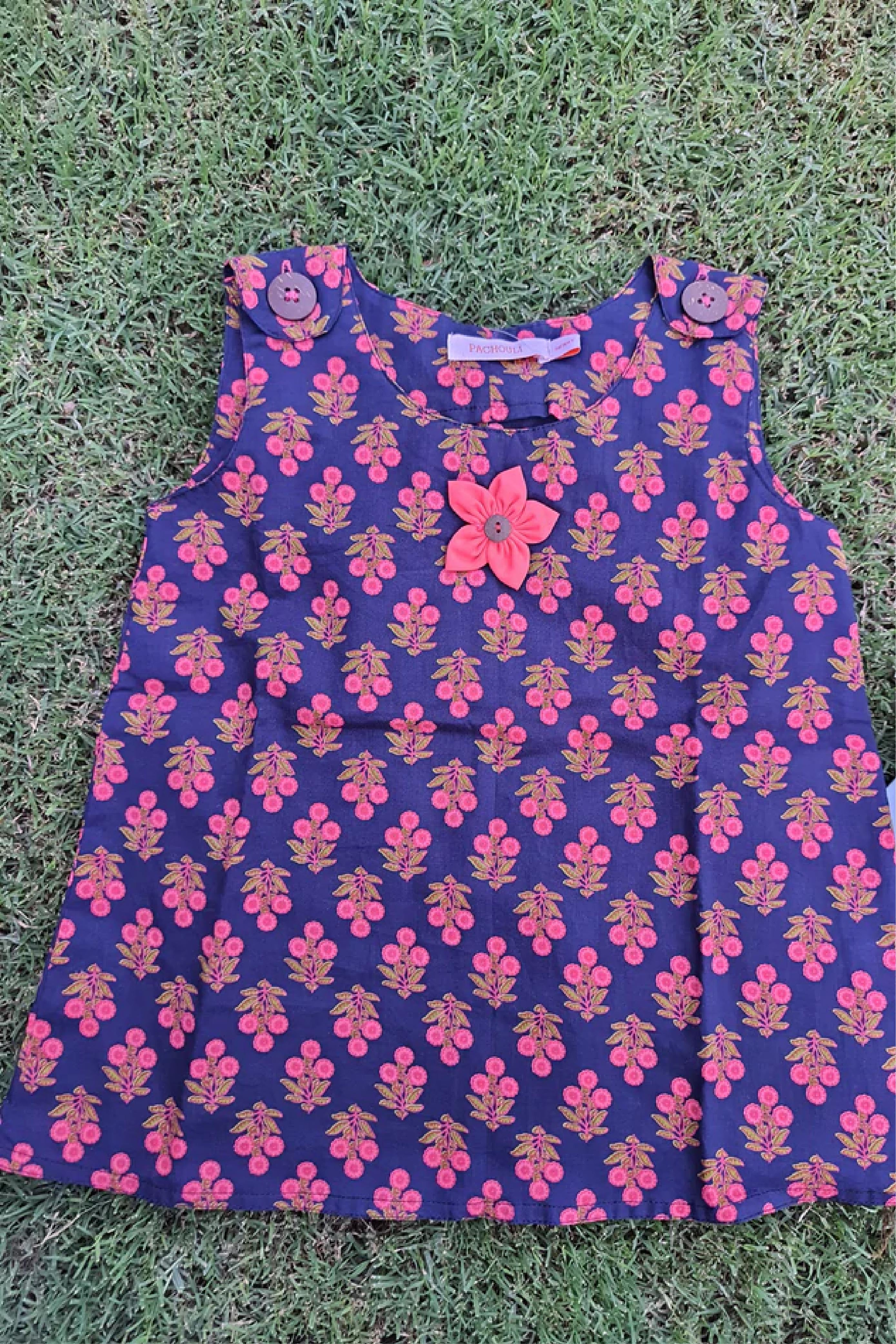 Orange Flower - Jhabla Flap Button