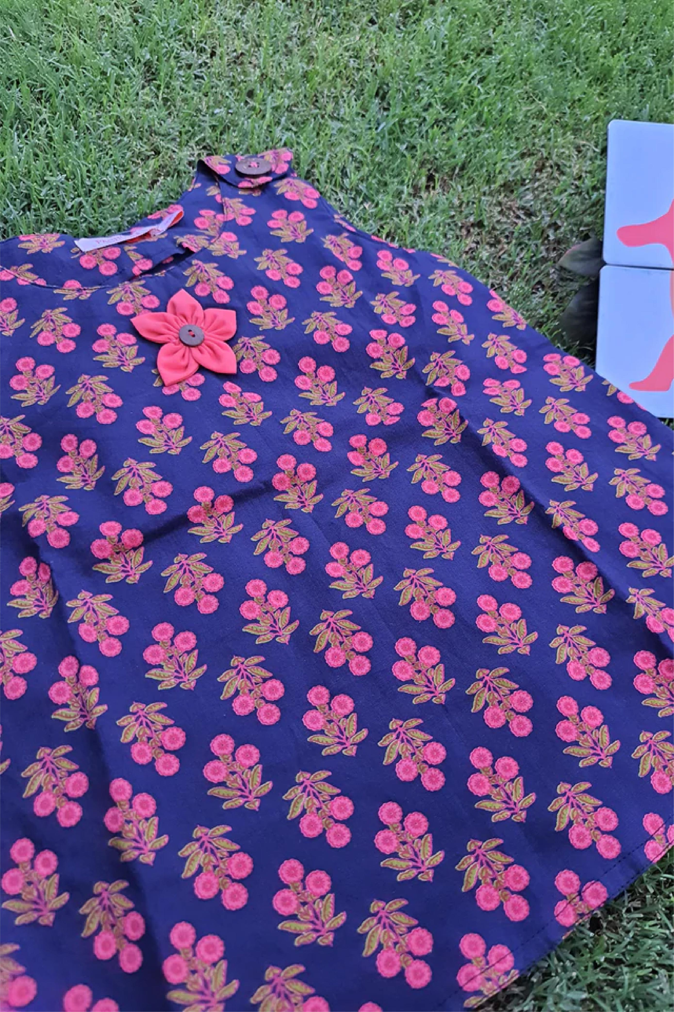 Orange Flower - Jhabla Flap Button