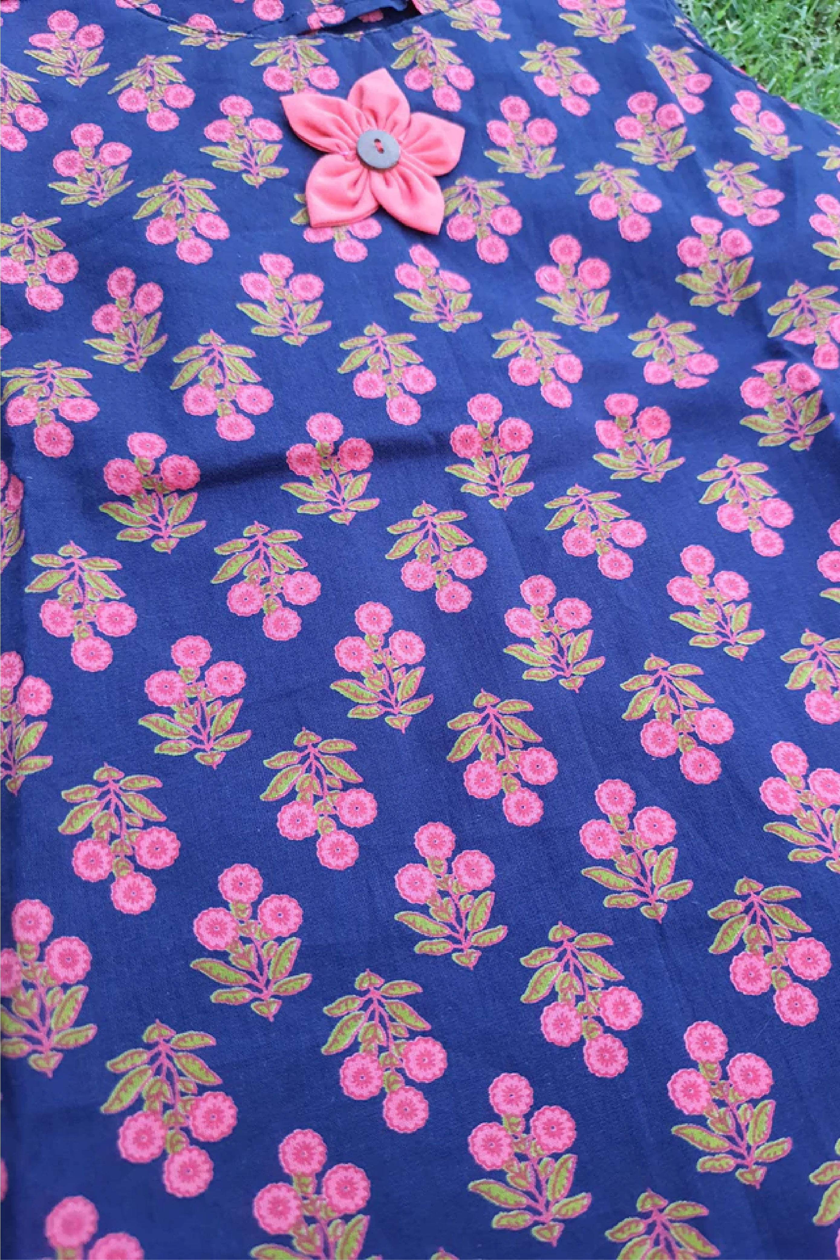 Orange Flower - Jhabla Flap Button