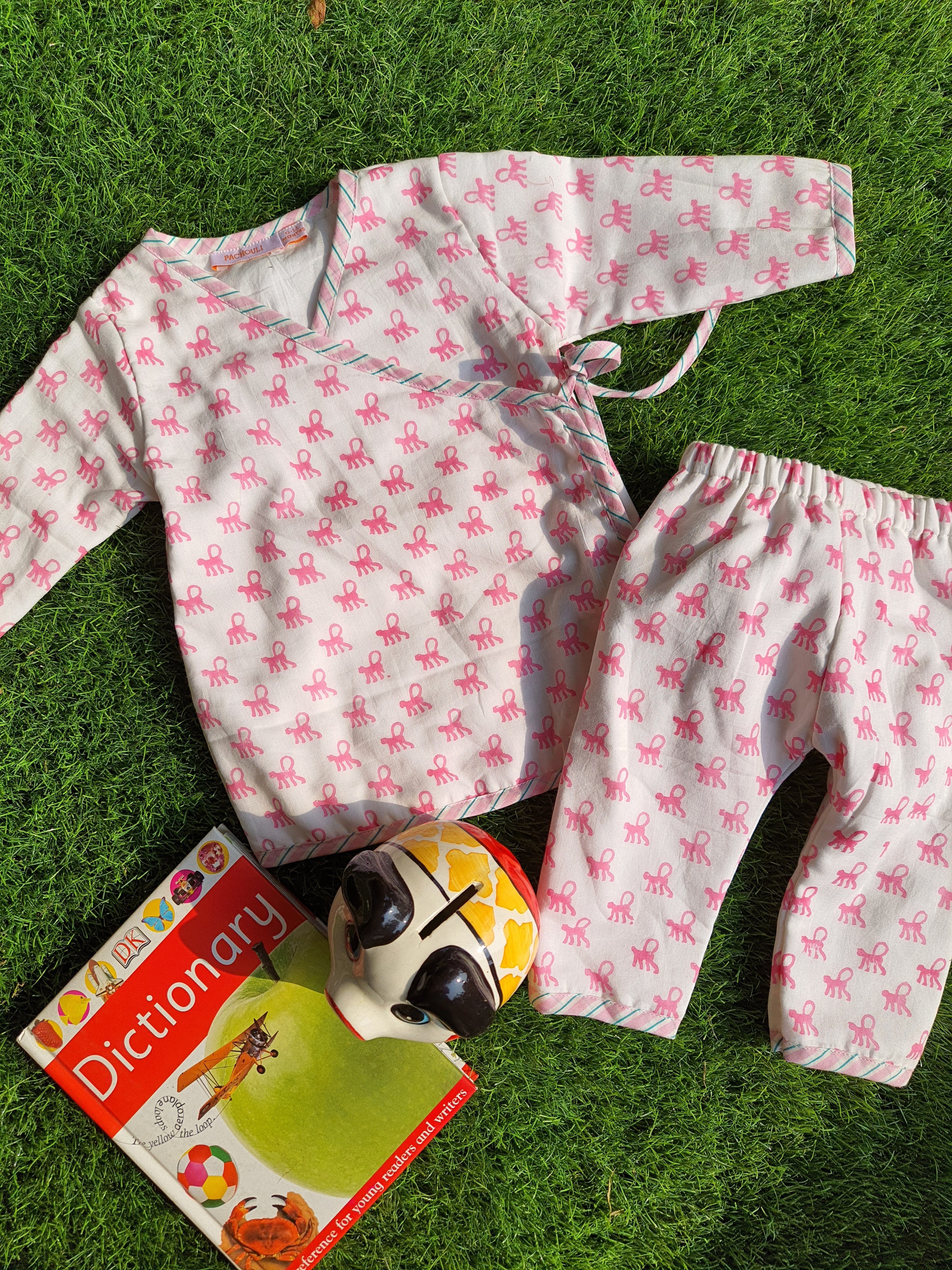 Pink Monkey Angarakha Top With Pajama