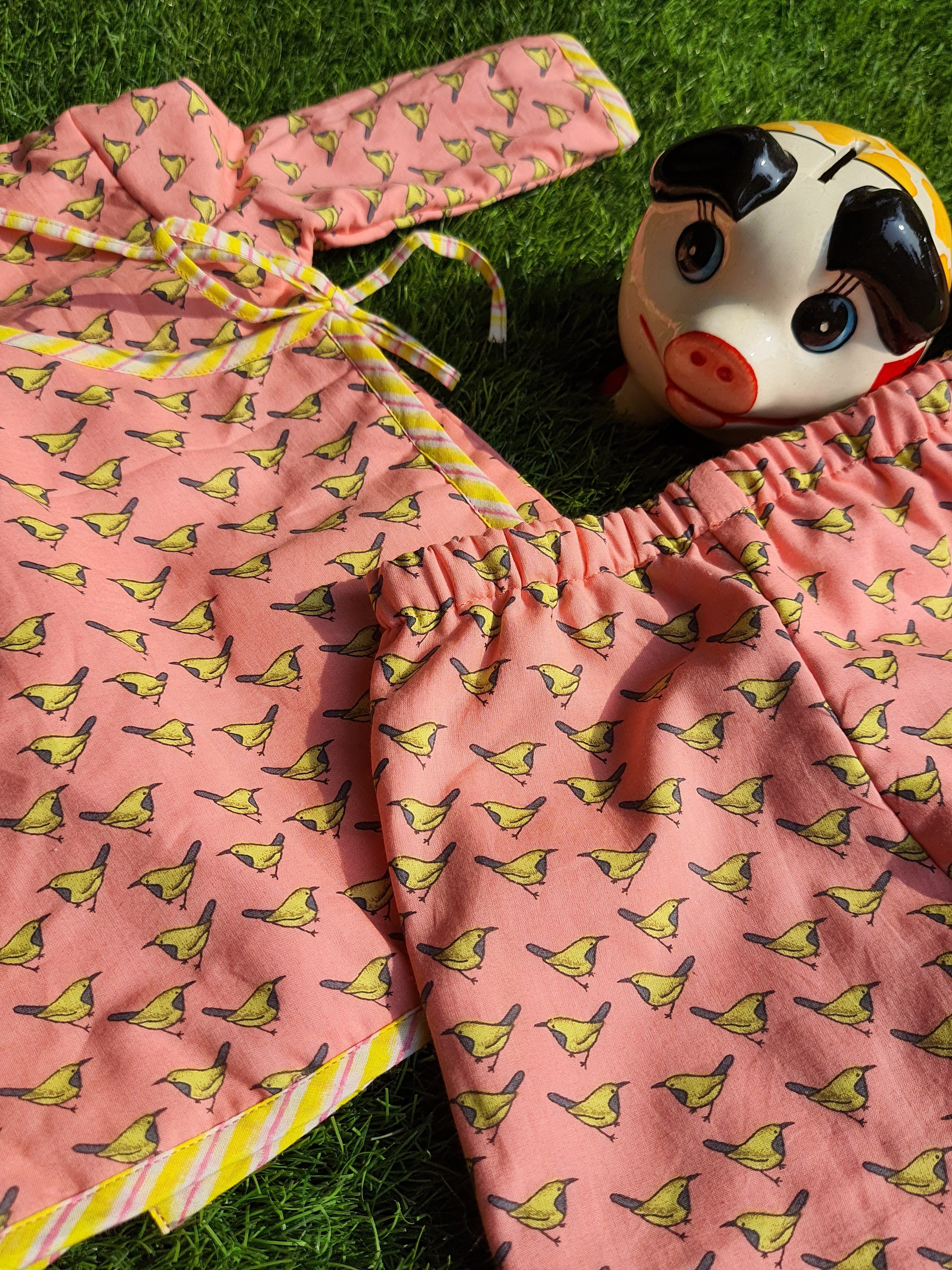 Infants Winter Top With Pajama Yellow Bird