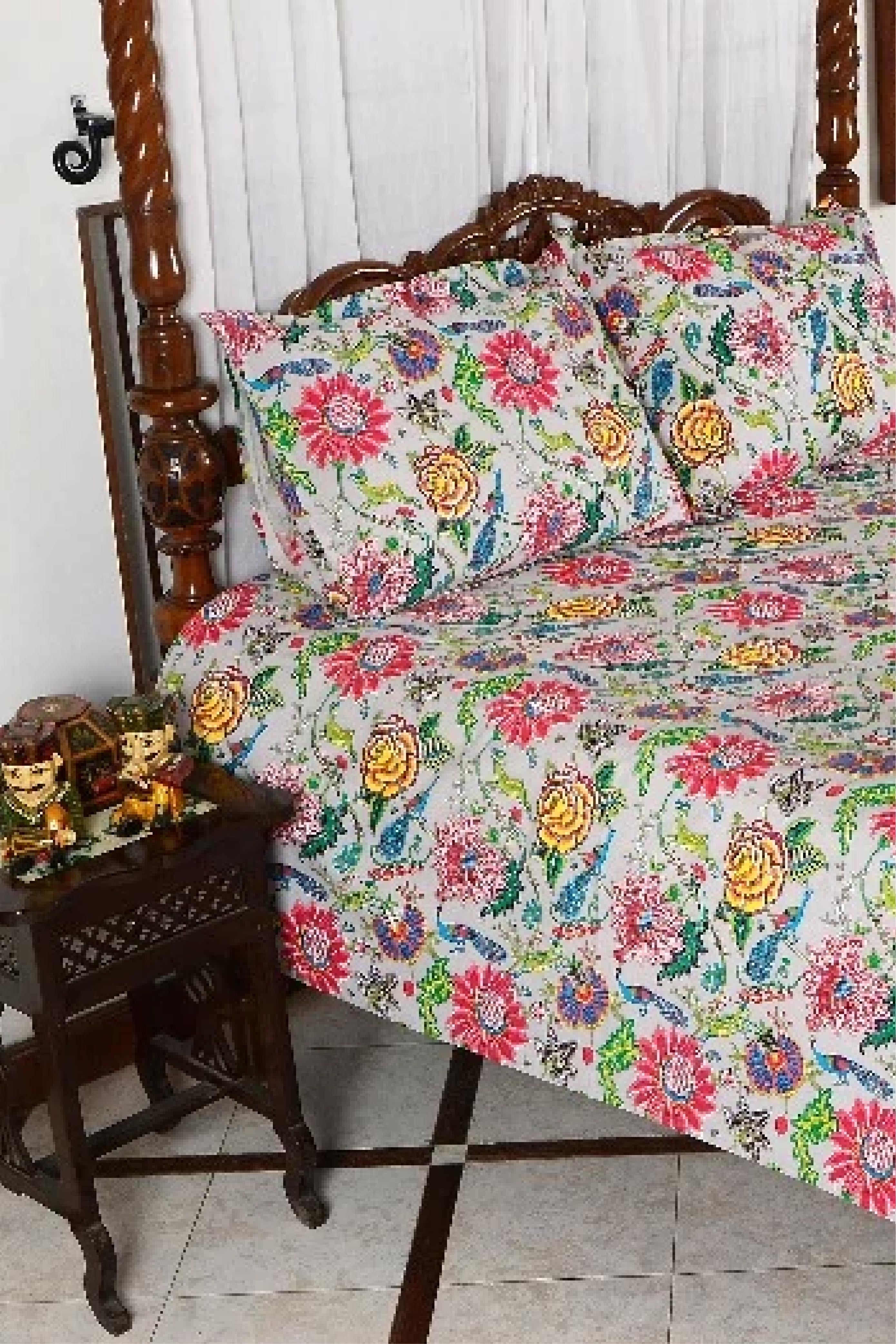Peacock Grey - Bed Sheet