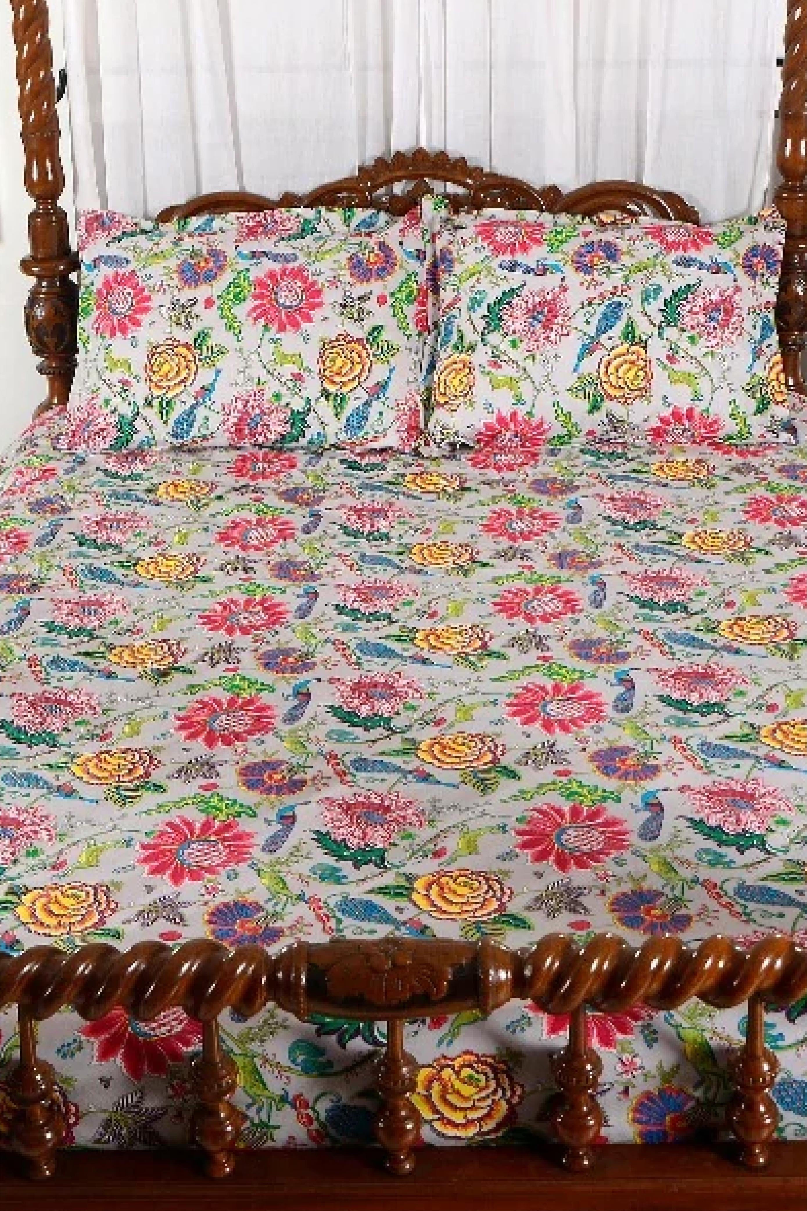 Peacock Grey - Bed Sheet