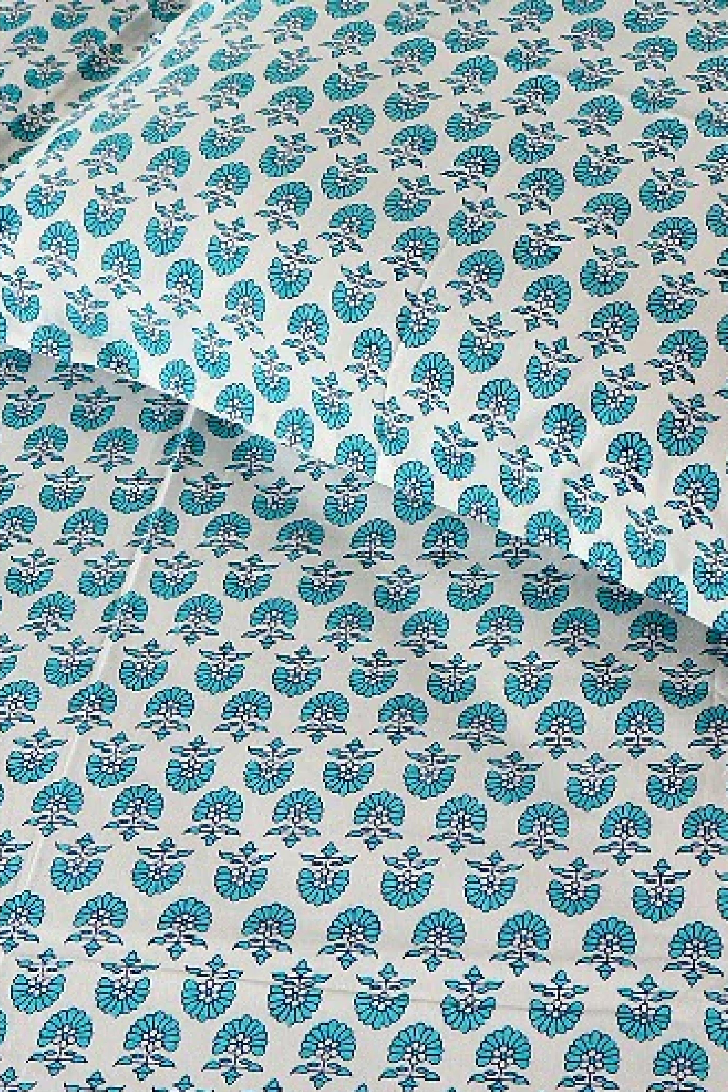 Aqua Motif Bed Sheet