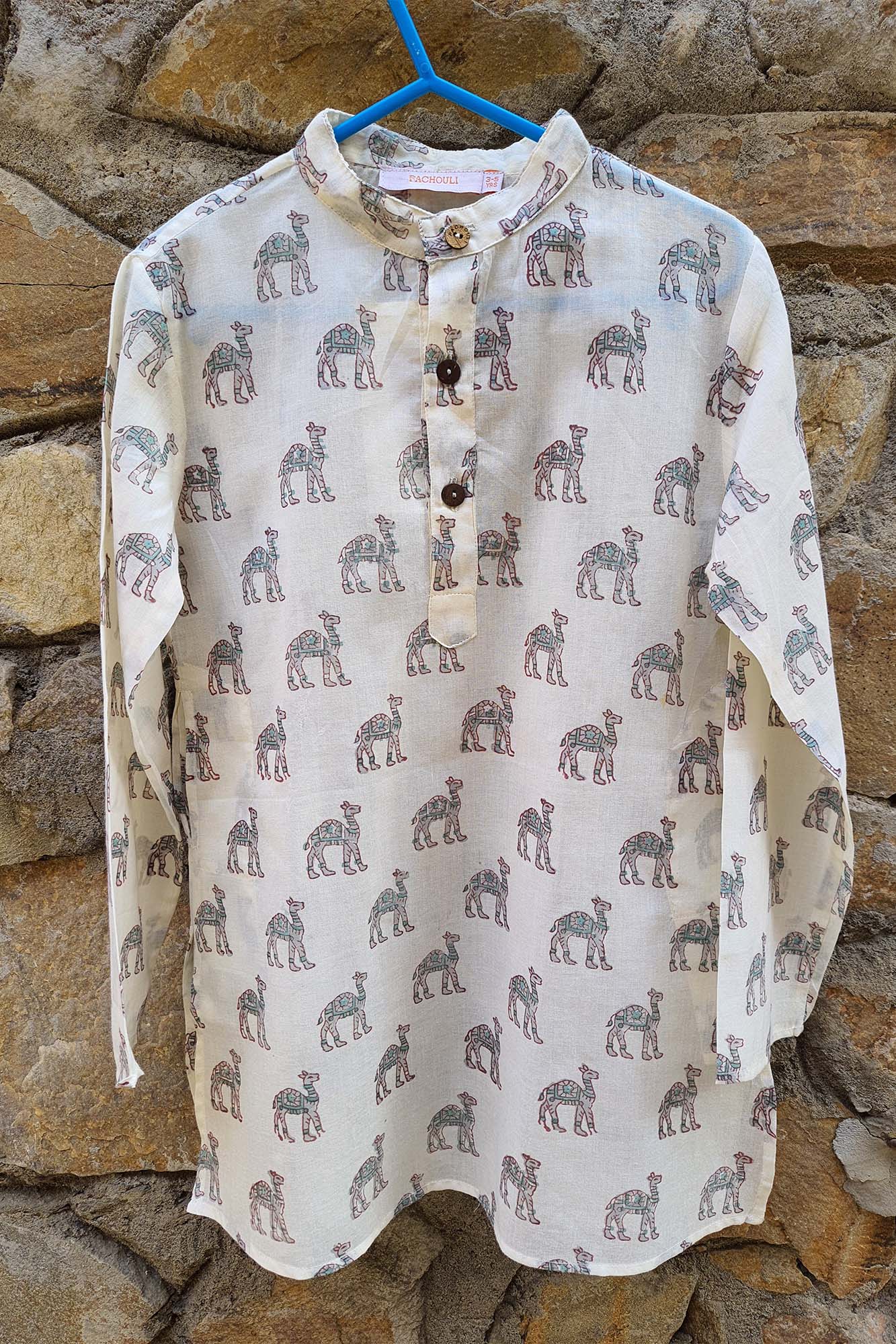 Boy Camel Green Kurta