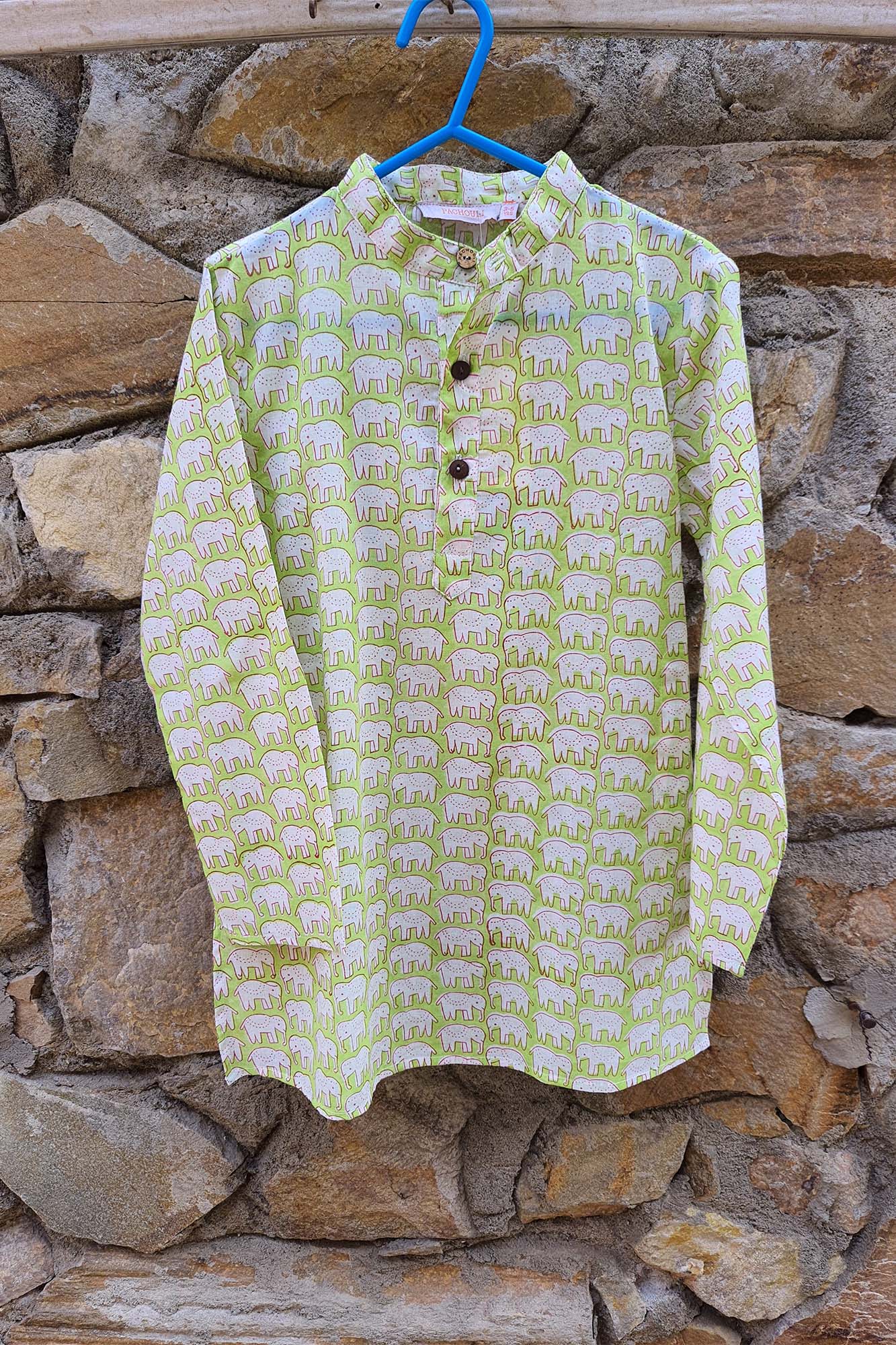 Kurta Boy Elephant Green