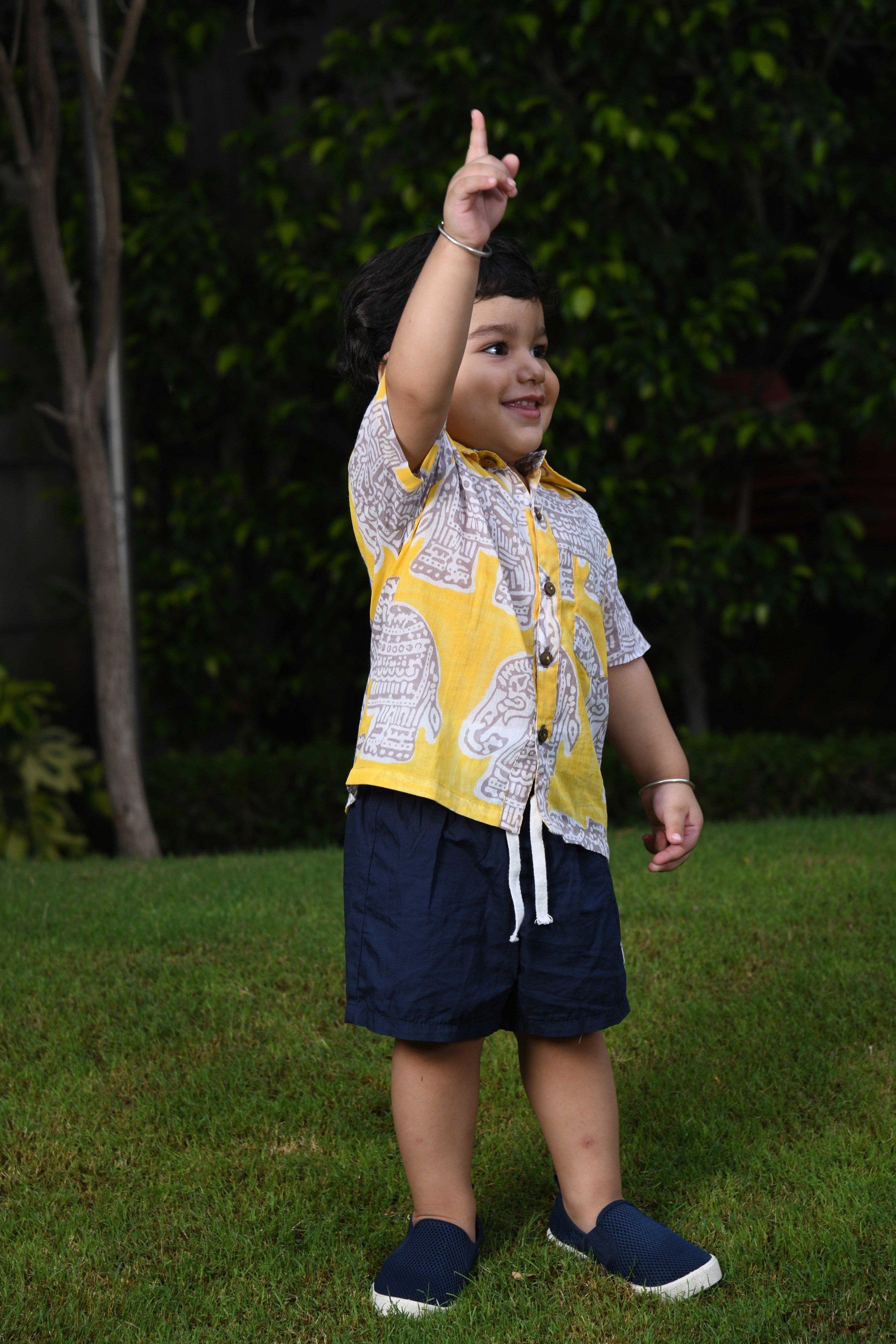 Boy Elephant Yellow Print