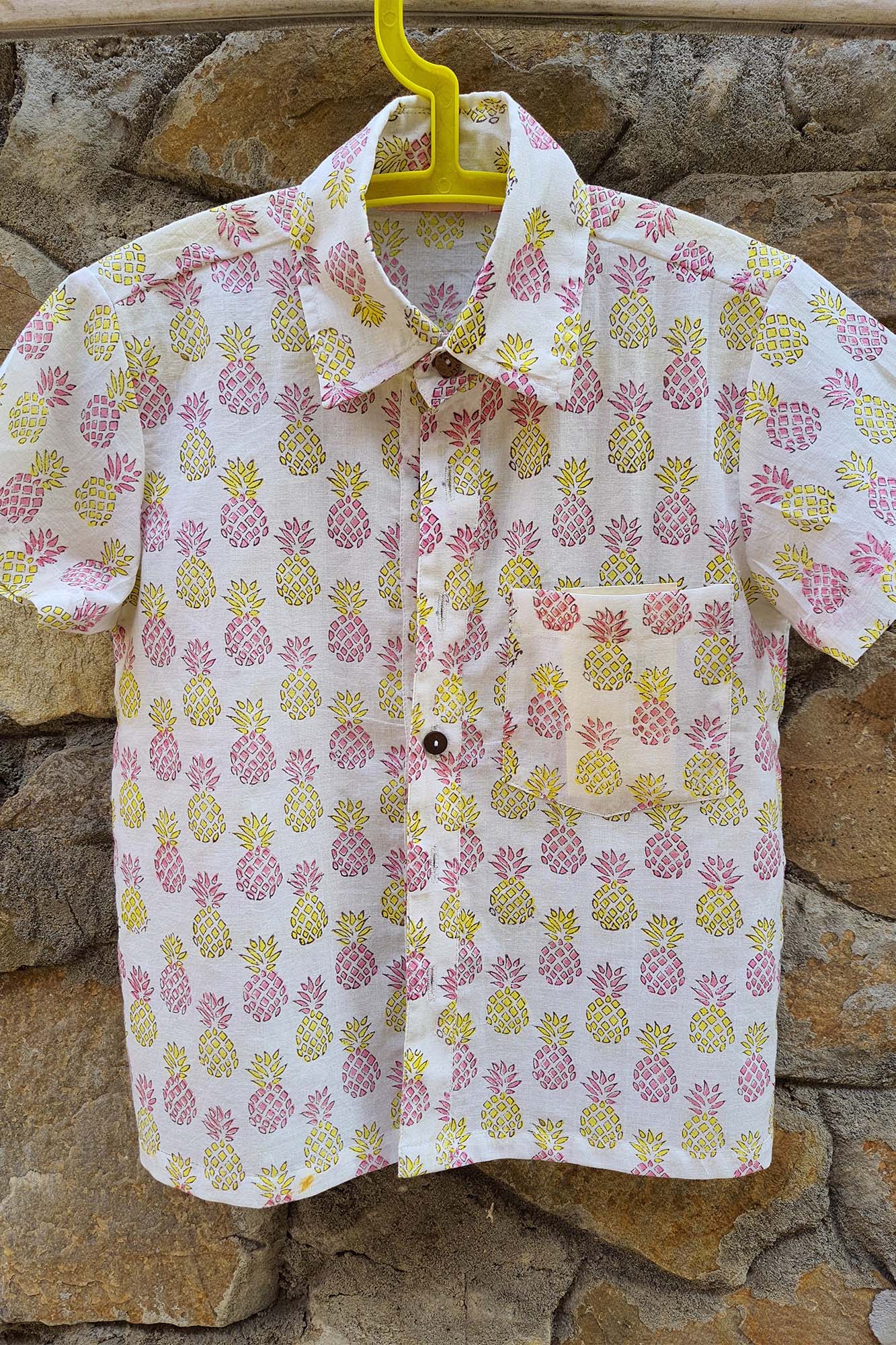 Boy Pineapple Yellow-pink Shirt
