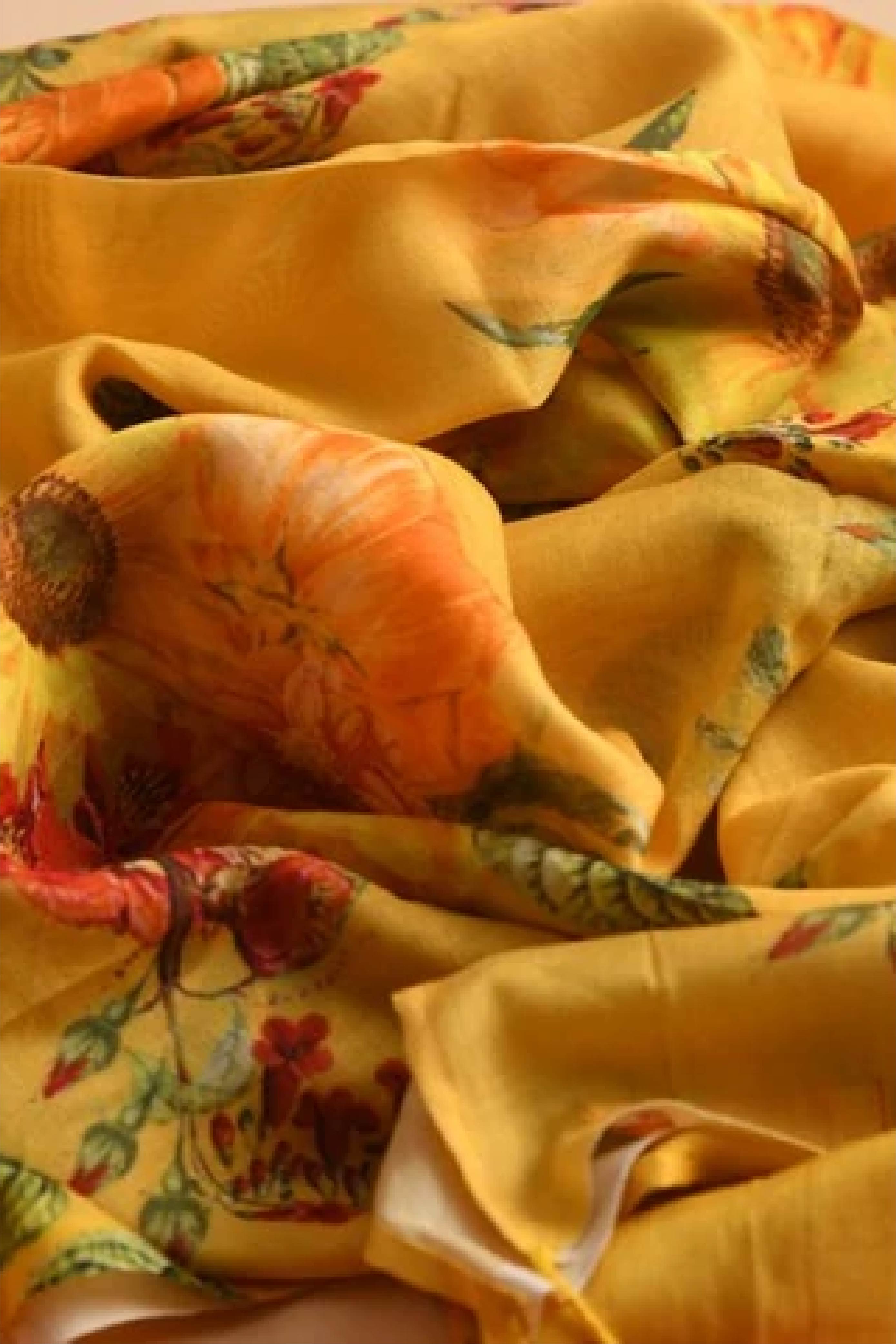 Women Yellow Cotton Chanderi Dupatta