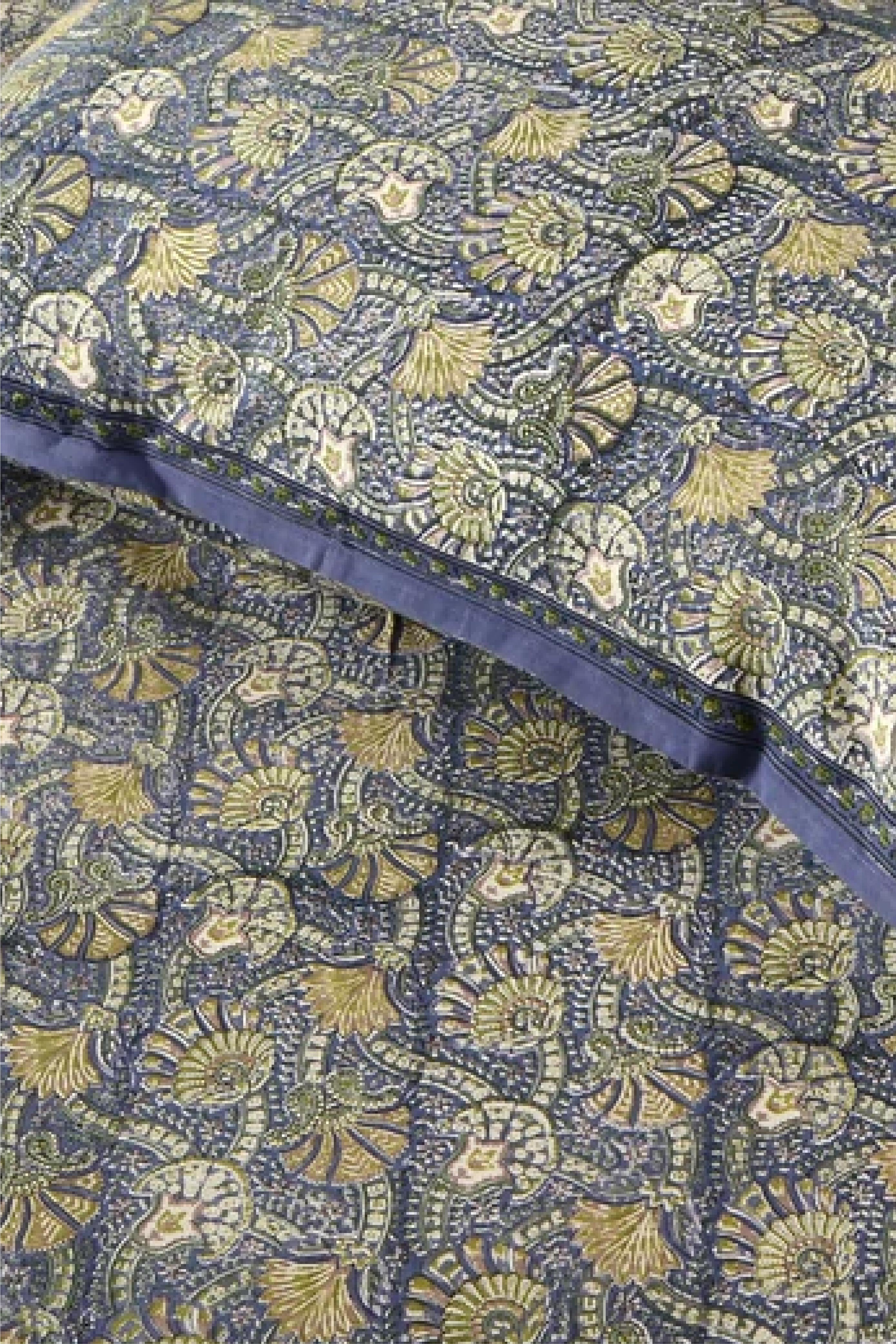 Green Blue Floral- Bed Sheet