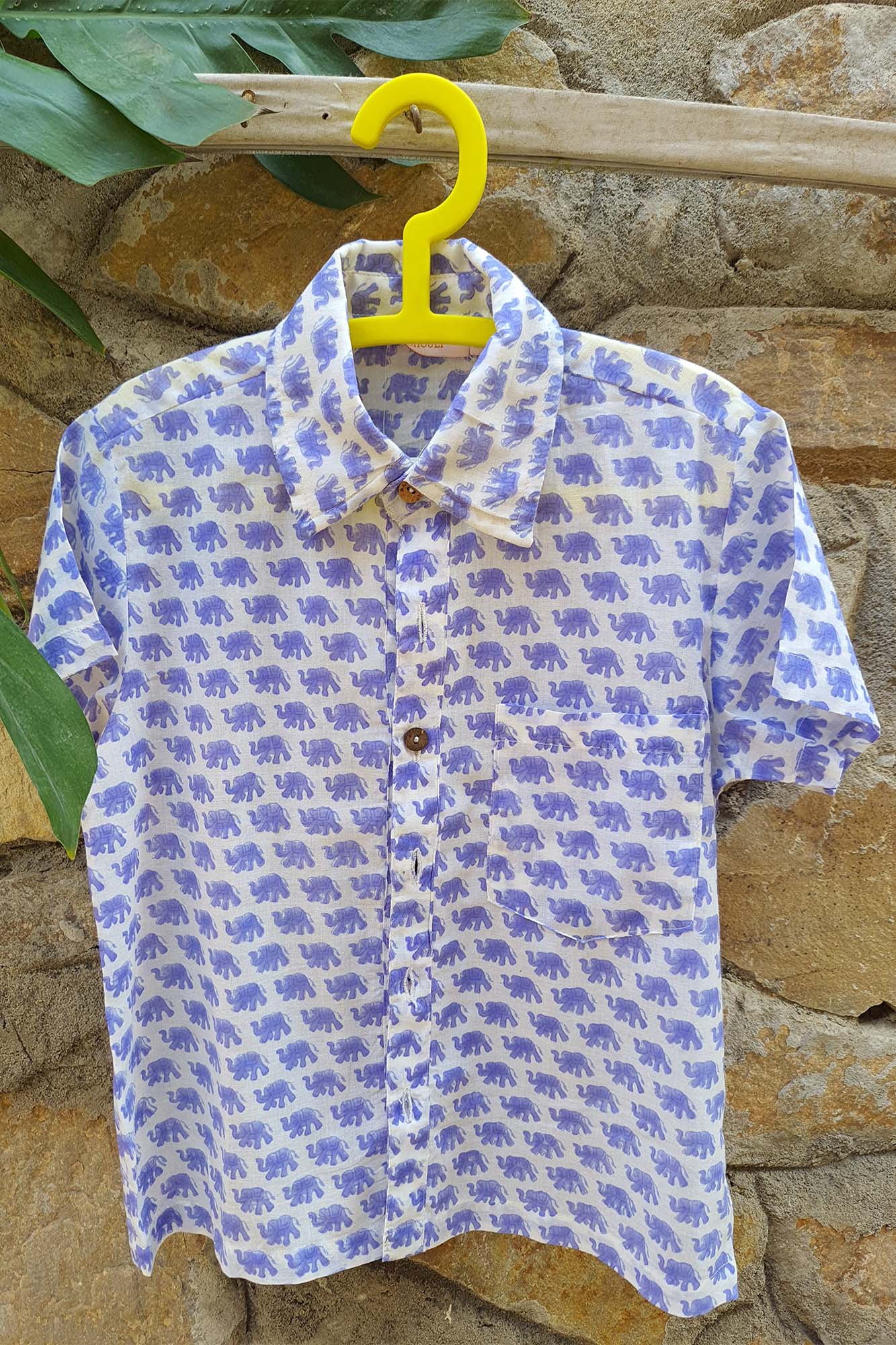 Boy Elephant Blue Shirt
