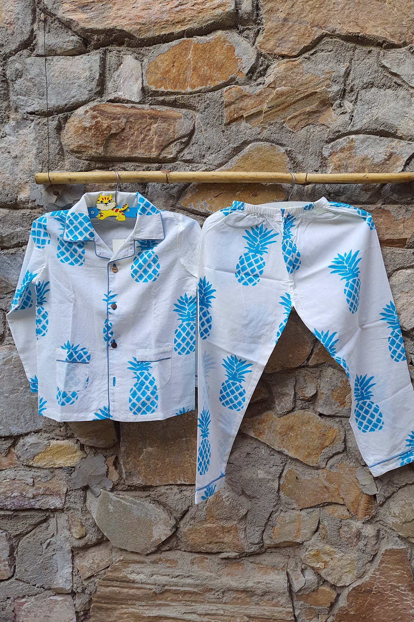 Night Suit Boy Pineapple Blue