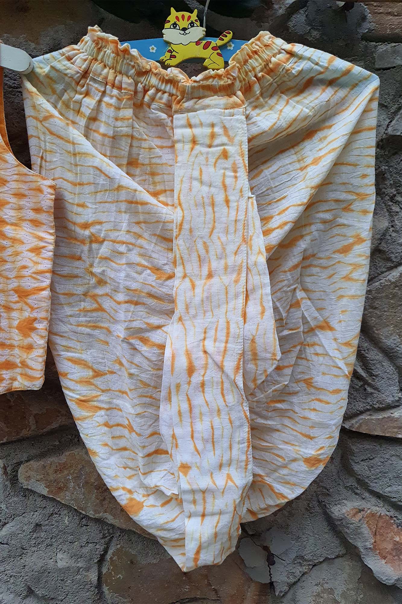 Boys Orange Shibori Dhoti