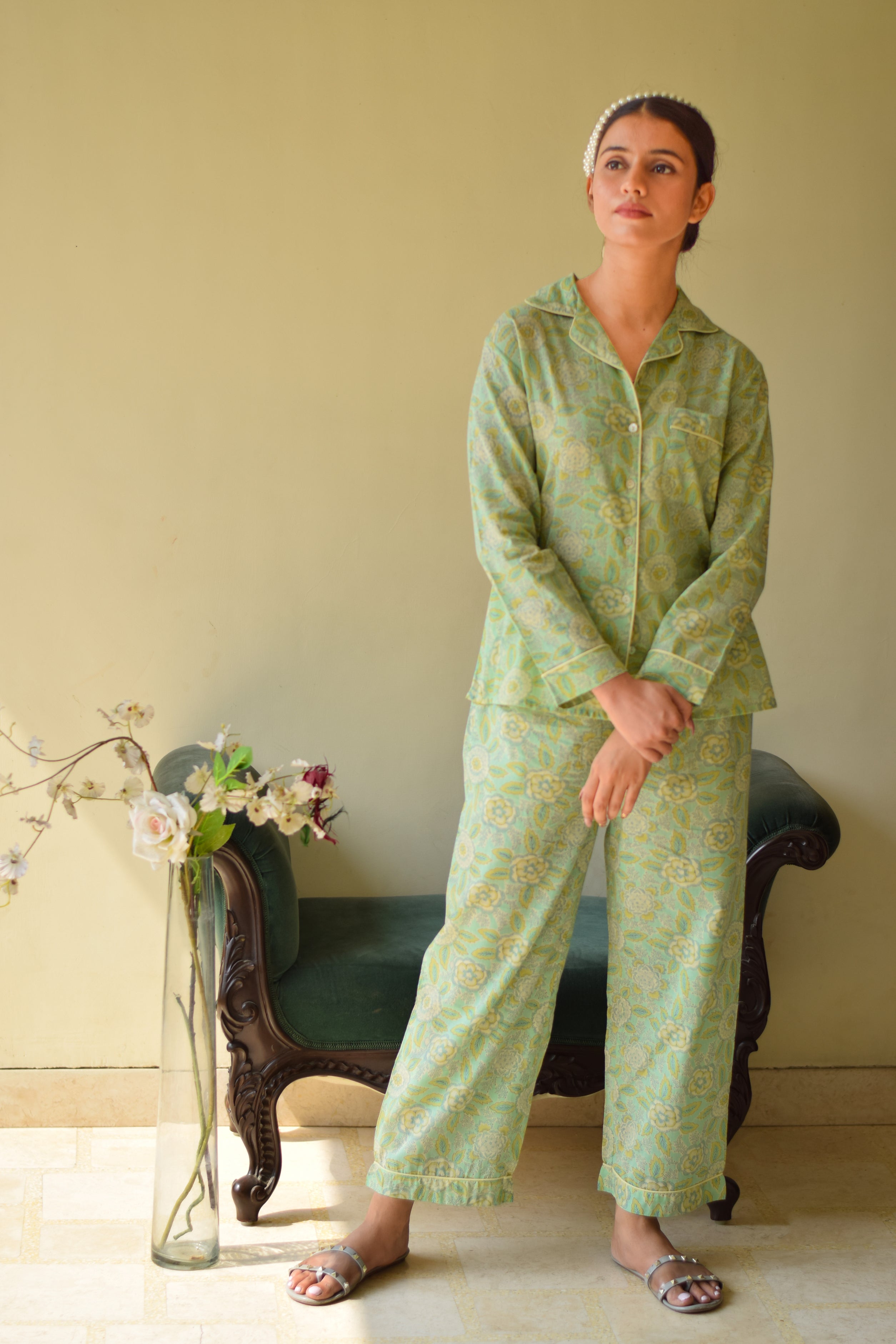 PJ Set Women Set of 2 Bells Of Ireland