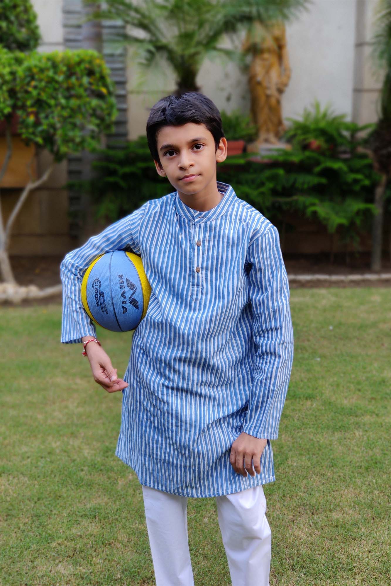 Boy Stripes Blue Kurta