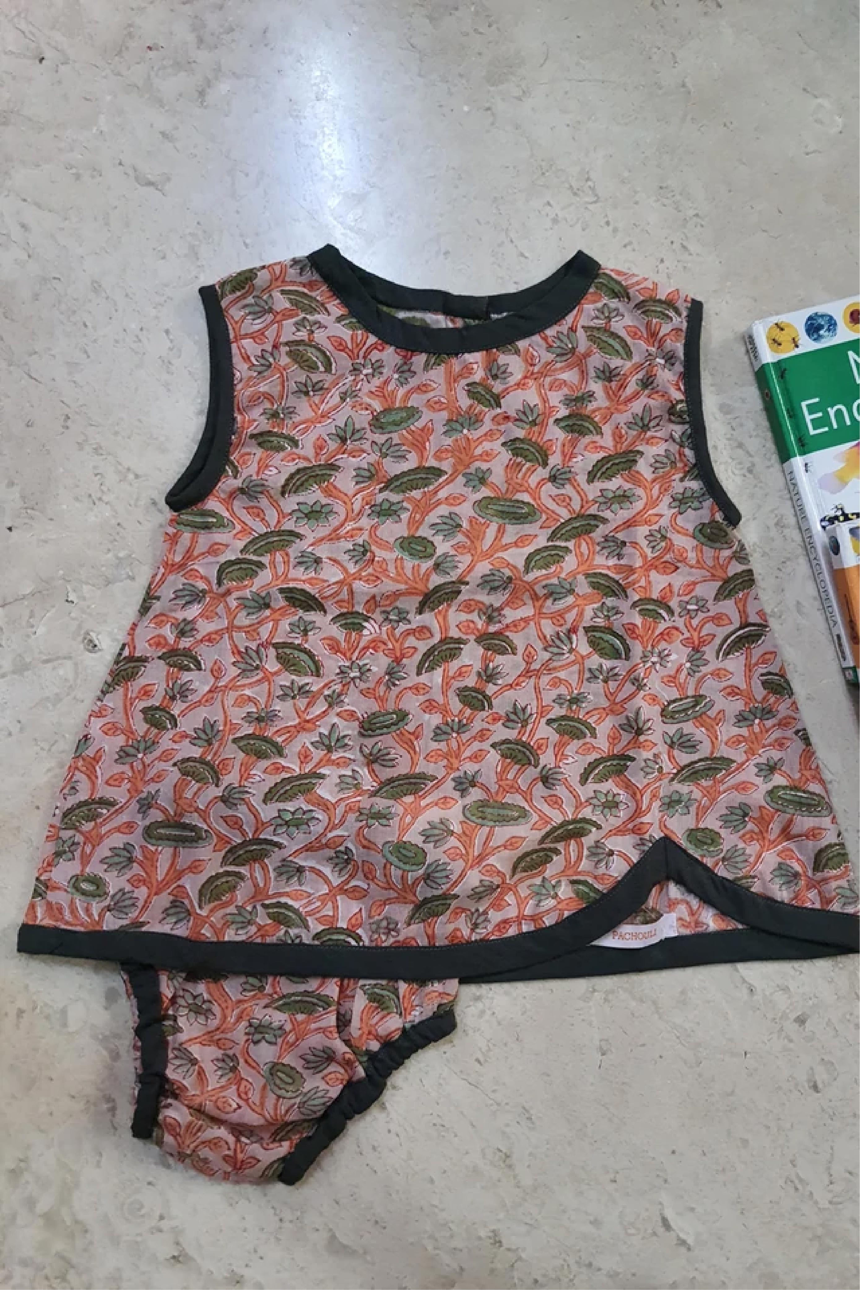 Floral Jaal - Infant Baby Dress With Shorts