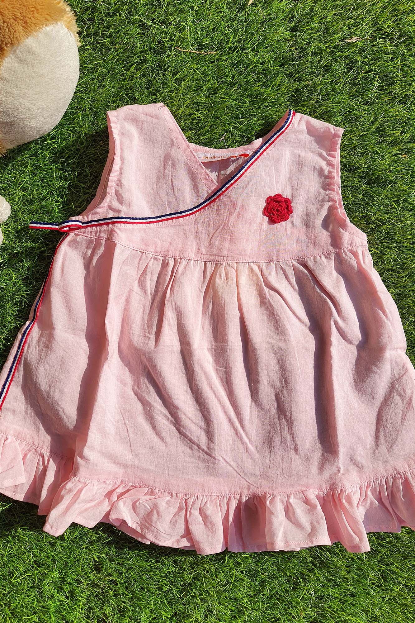 Pink Embroidered Infant Girl Frock