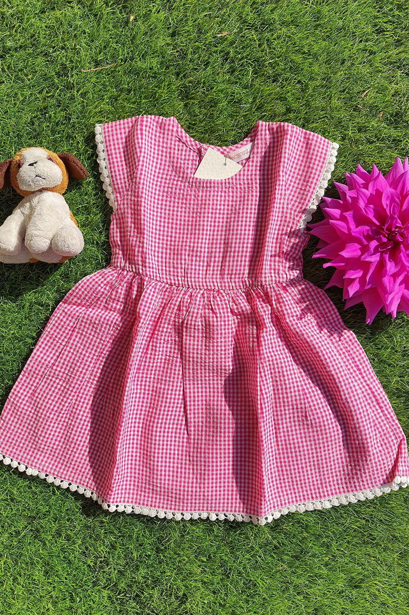 Red Checks Girl Frock