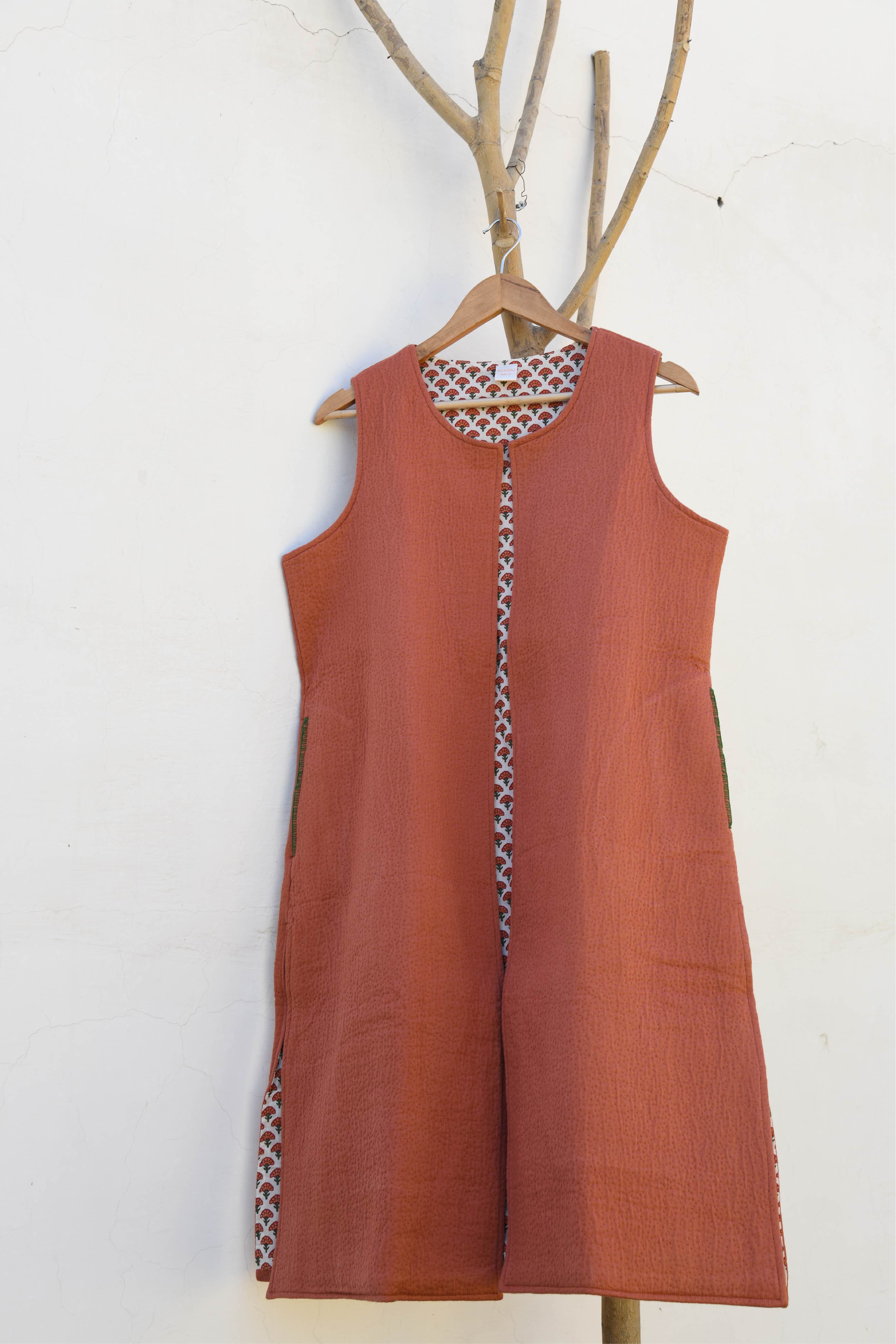 Women Rust Long Jacket