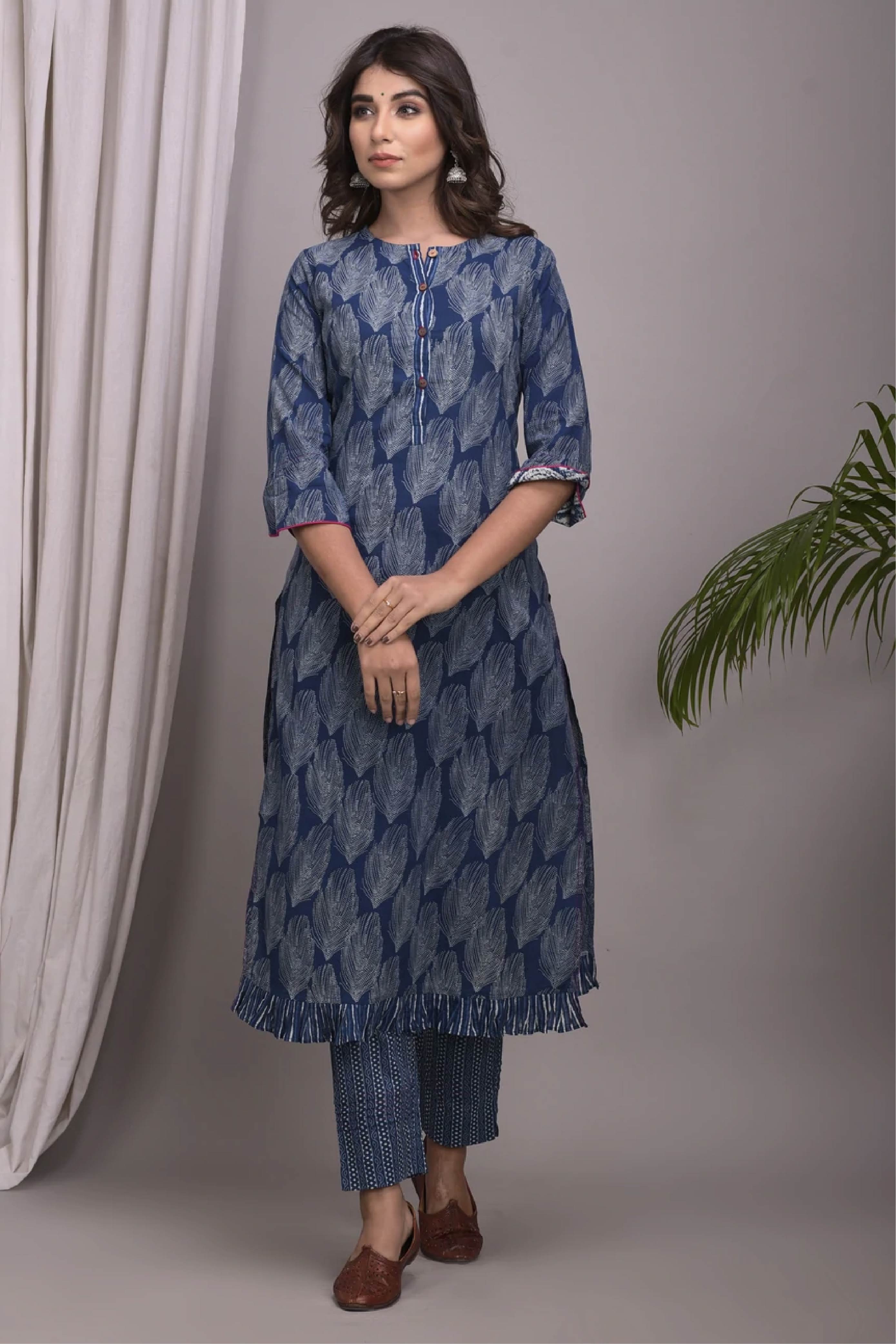 Kurta Set Women Set of 2 Indigo Blue