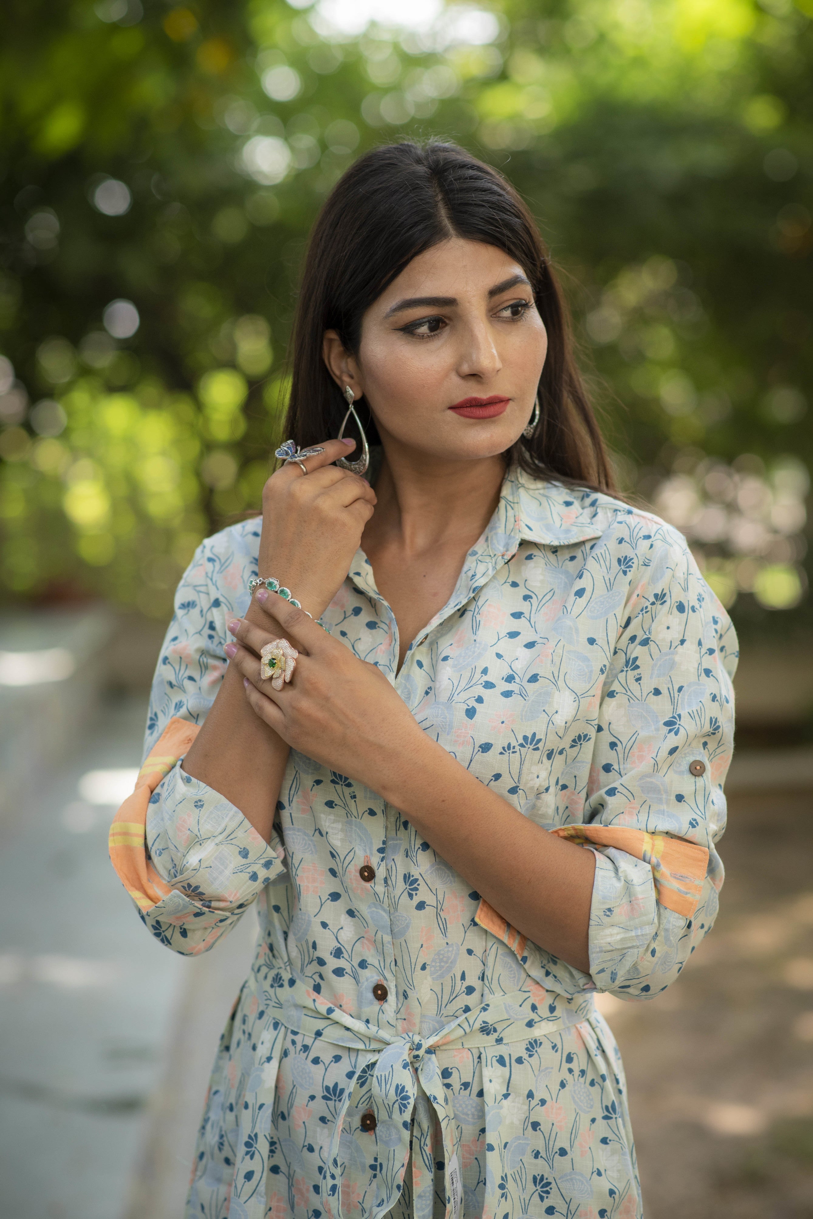 Women Pastel Blue Shirt Dress