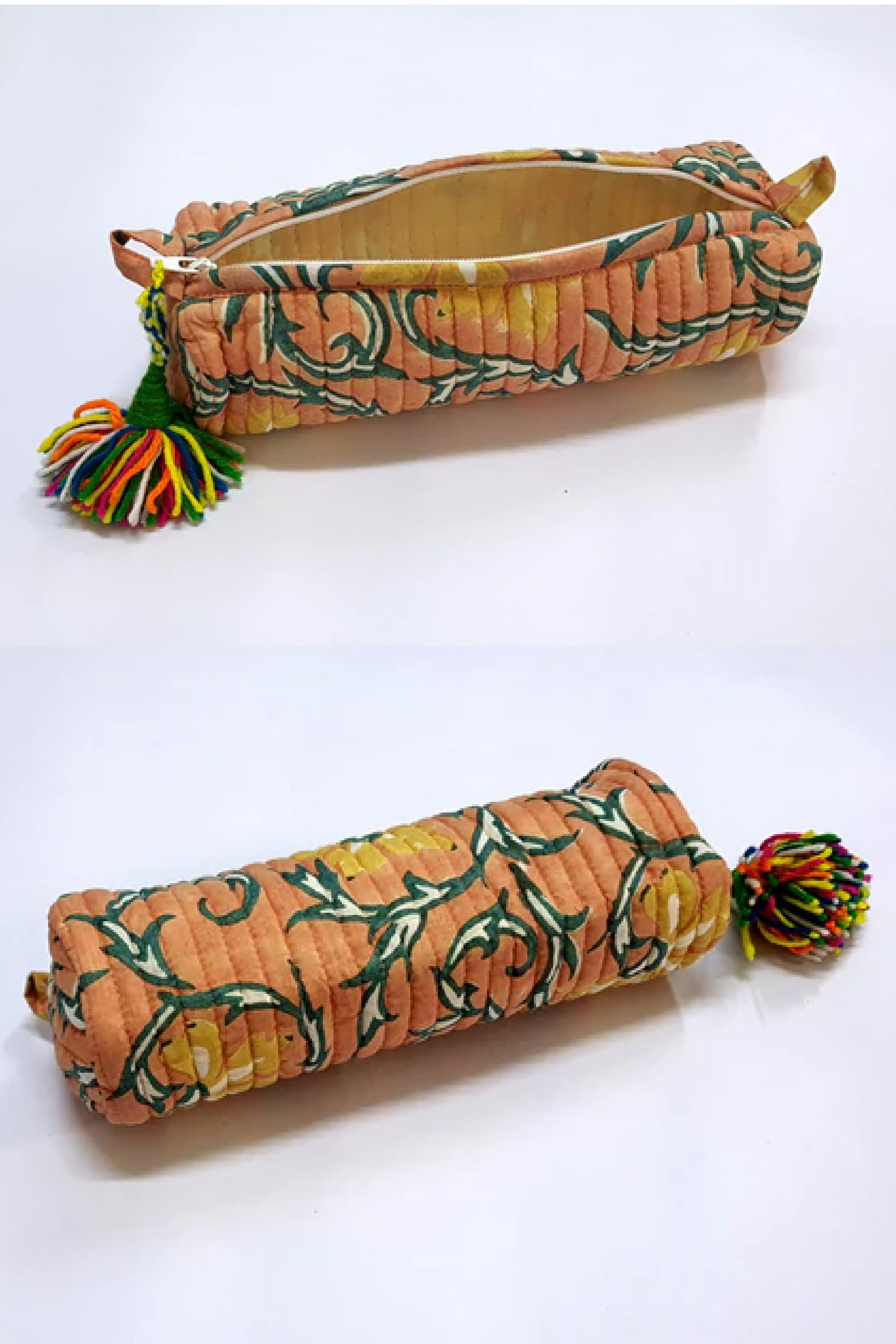 Peach Floral-Pencil Box