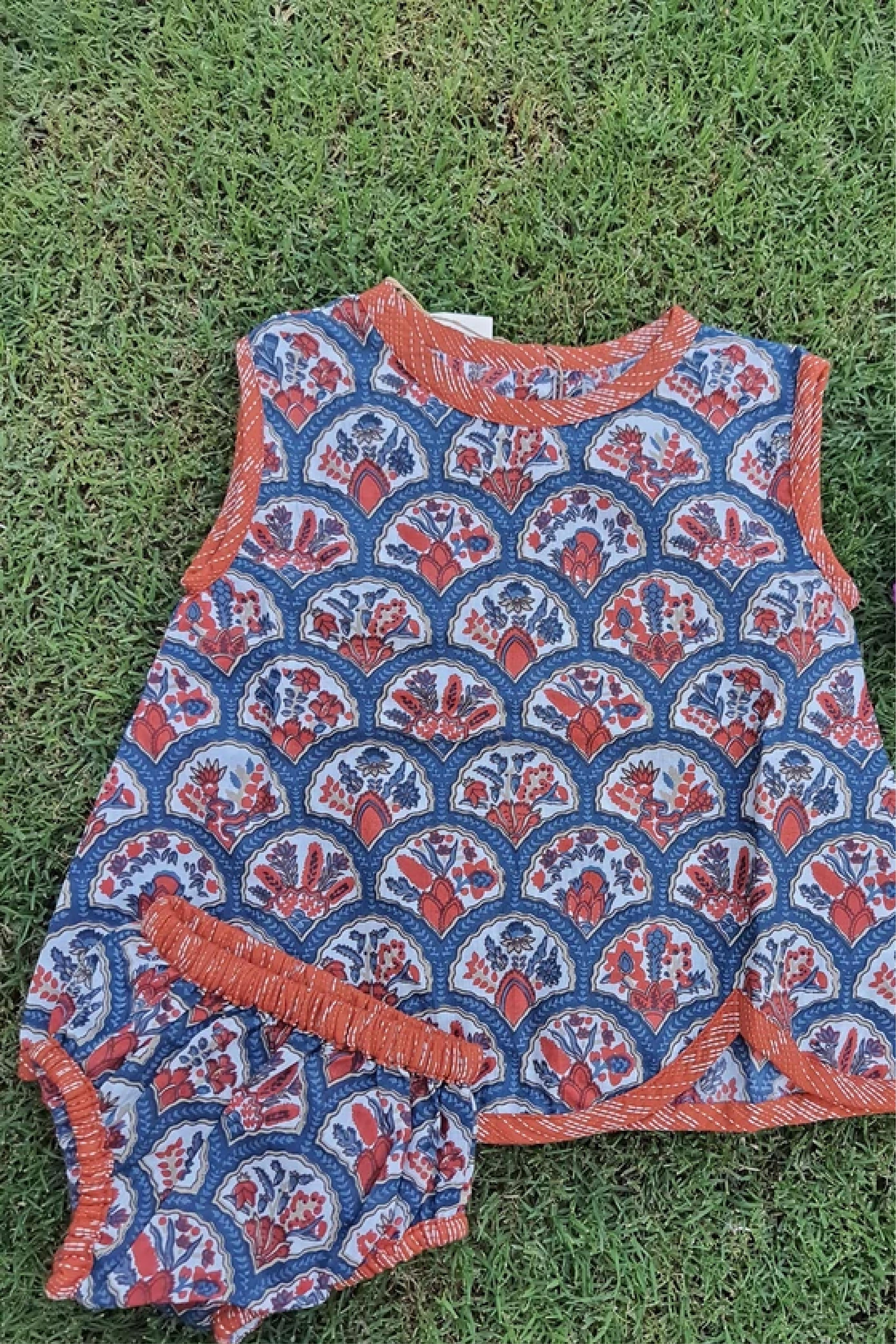 Blue Blossom - Infant Baby Dress With Shorts