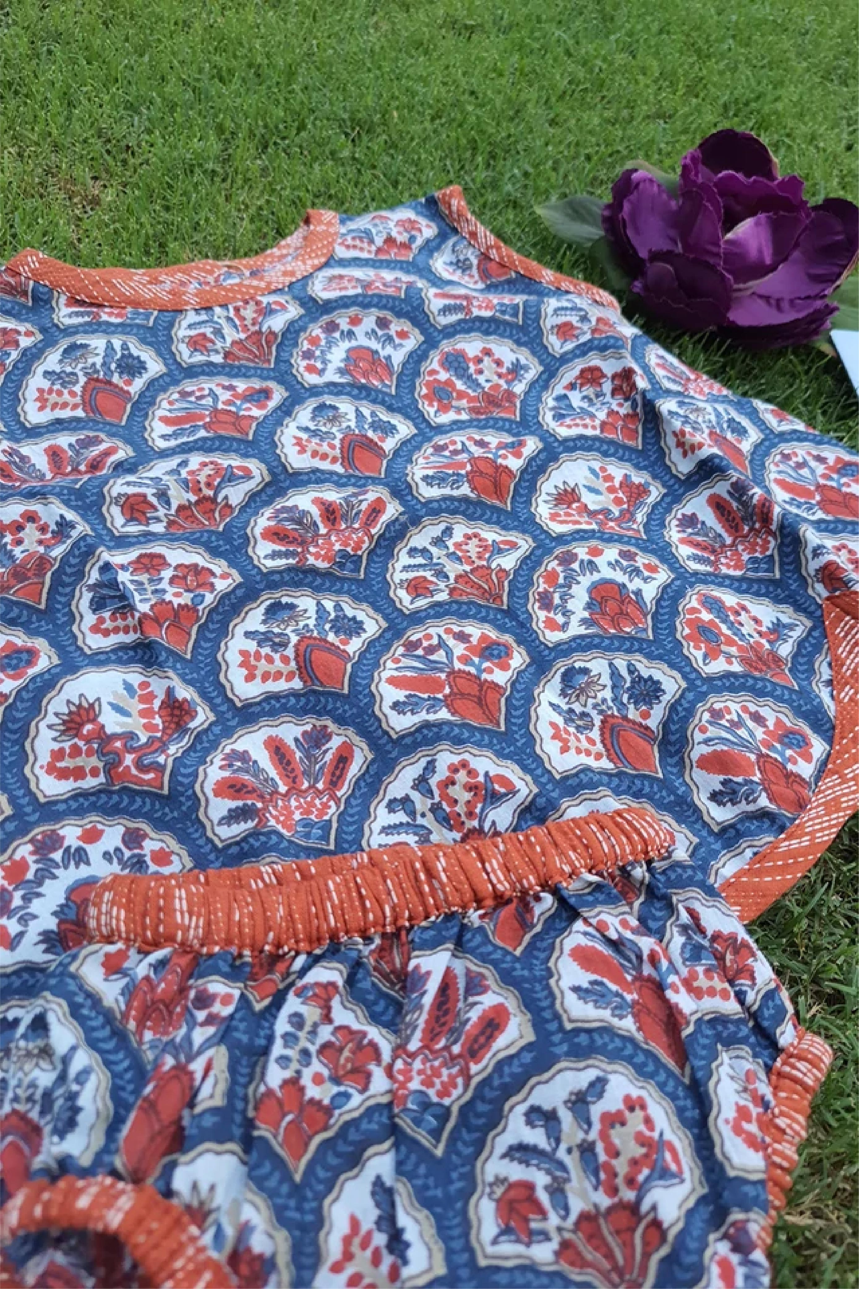 Blue Blossom - Infant Baby Dress With Shorts